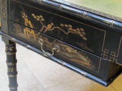 Rare English Regency Style Japanned Map Table Now Adapted as a Partners Desk