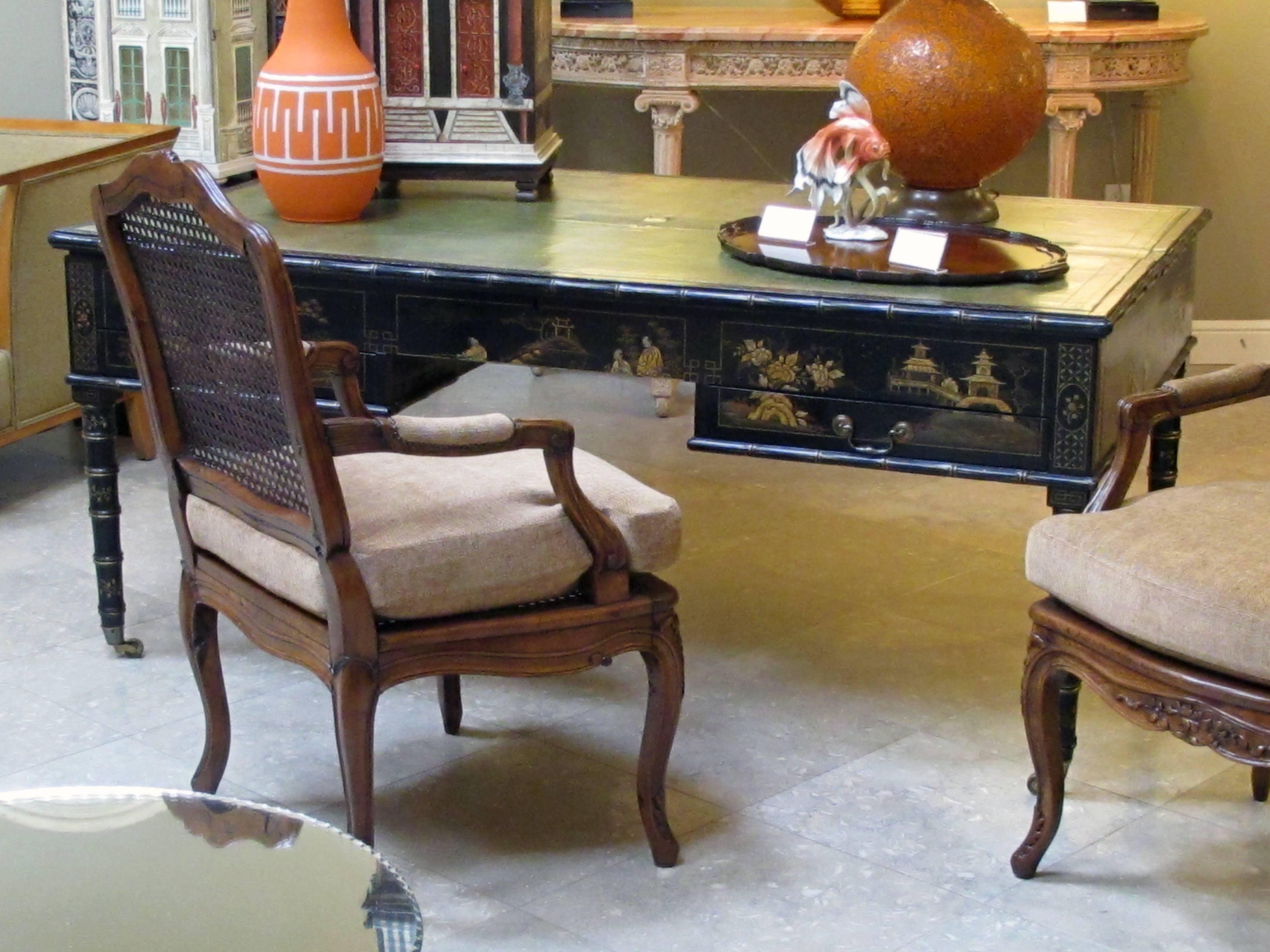 Rare English Regency Style Japanned Map Table Now Adapted as a Partners Desk 4