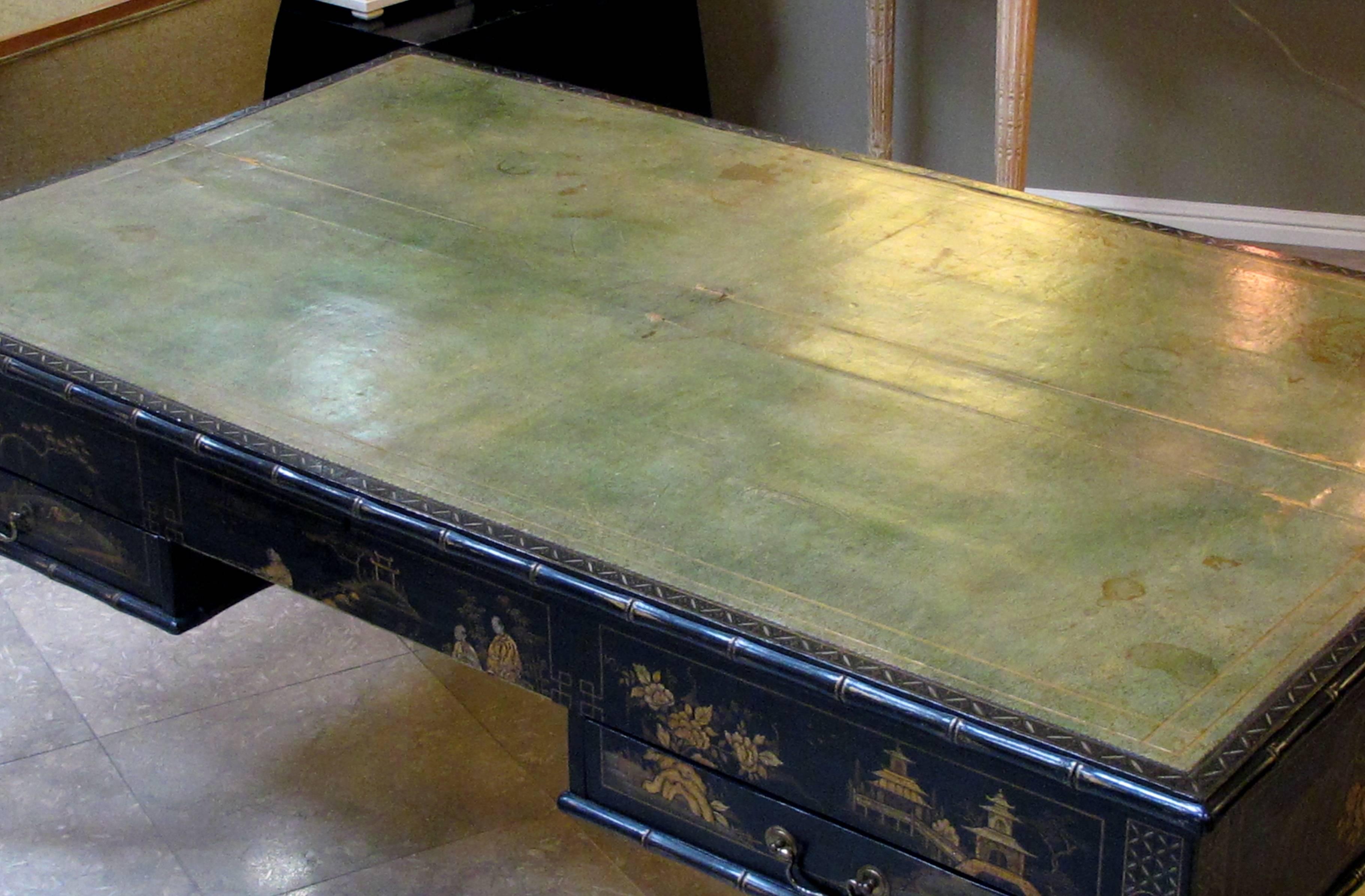 Rare English Regency Style Japanned Map Table Now Adapted as a Partners Desk 2