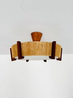 Japan Style Sisal and Teak Pendant Lamp by Temde