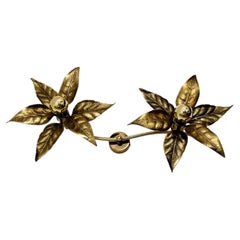 Lámpara de pared o empotrada «Golden Floral Hollywood Regency», diseñada por Willy Daro para Massive