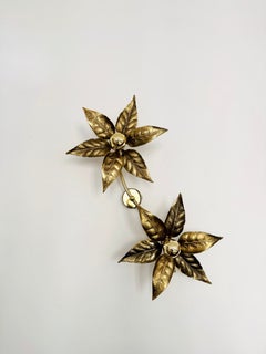 Lámpara de pared o empotrada «Golden Floral Hollywood Regency», diseñada por Willy Daro para Massive