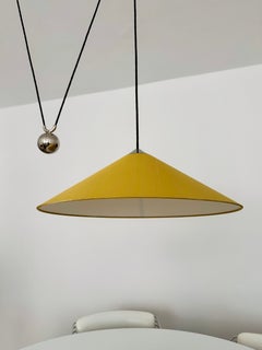 Large Adjustable Nickel Plated Pendant Lamp with Counterweight by Florian Schulz