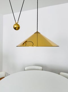 Large Adjustable Brass Keos Pendant Lamp with Counterweight by Florian Schulz