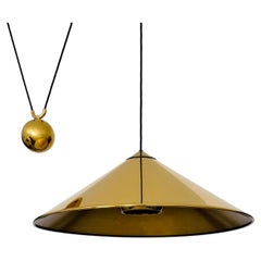 Large Adjustable Brass Keos Pendant Lamp with Counterweight by Florian Schulz