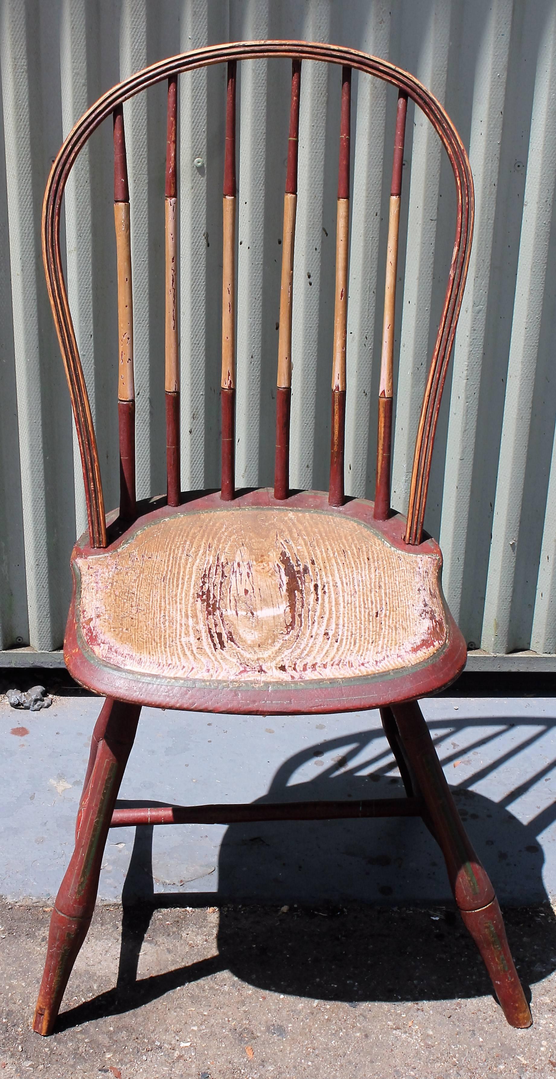 American 19th Century Original Painted Windsor Chair