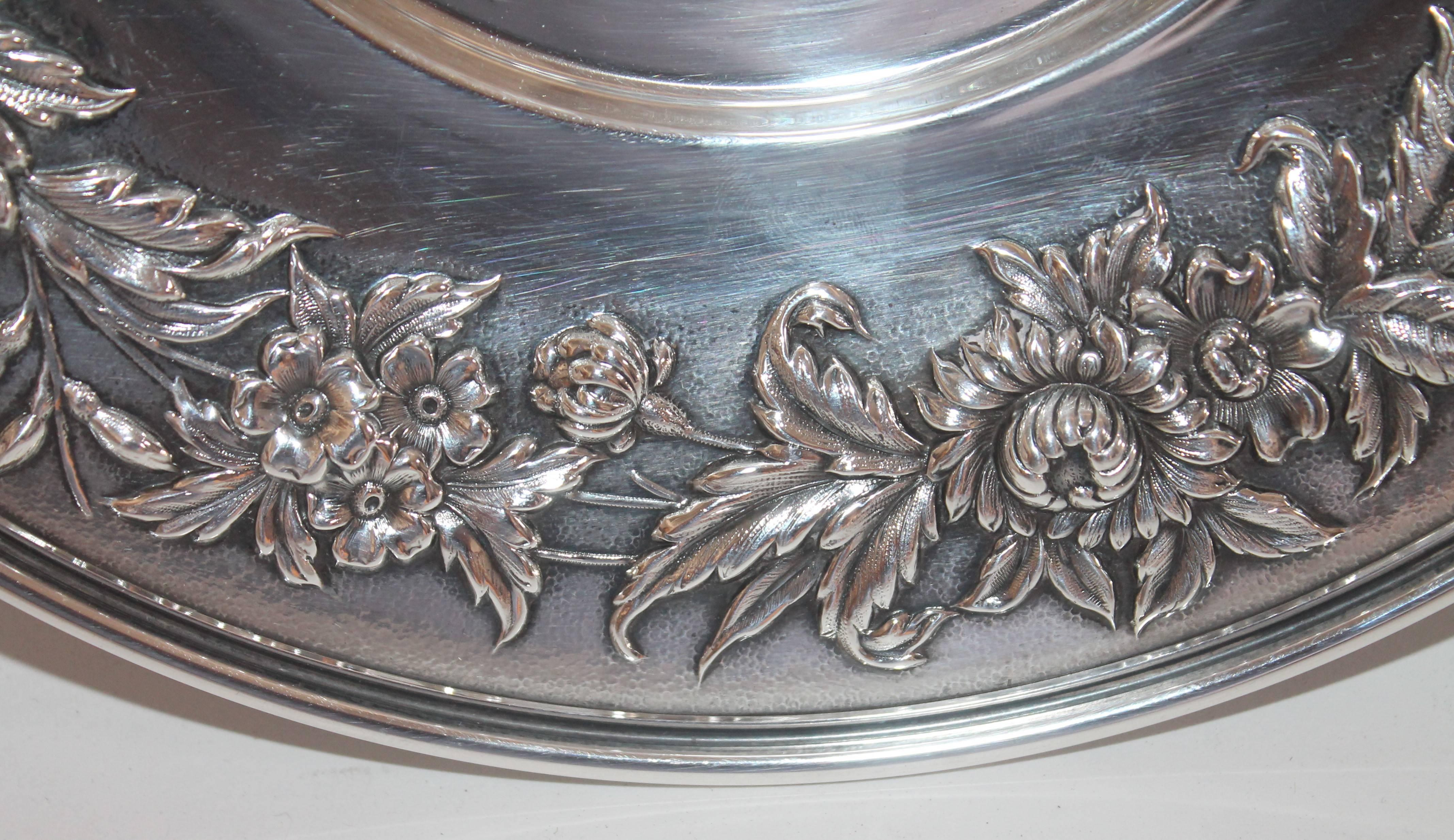 Baroque S.Kirk & Son Sterling Silver Serving Platter and Serving Bowl