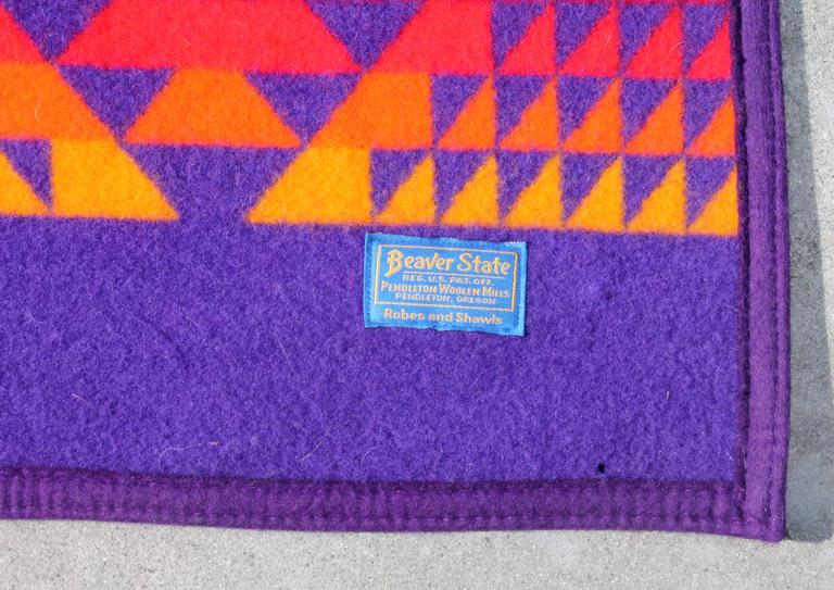 Amazing Colorful Vintage Pendleton Indian Design Camp Blanket