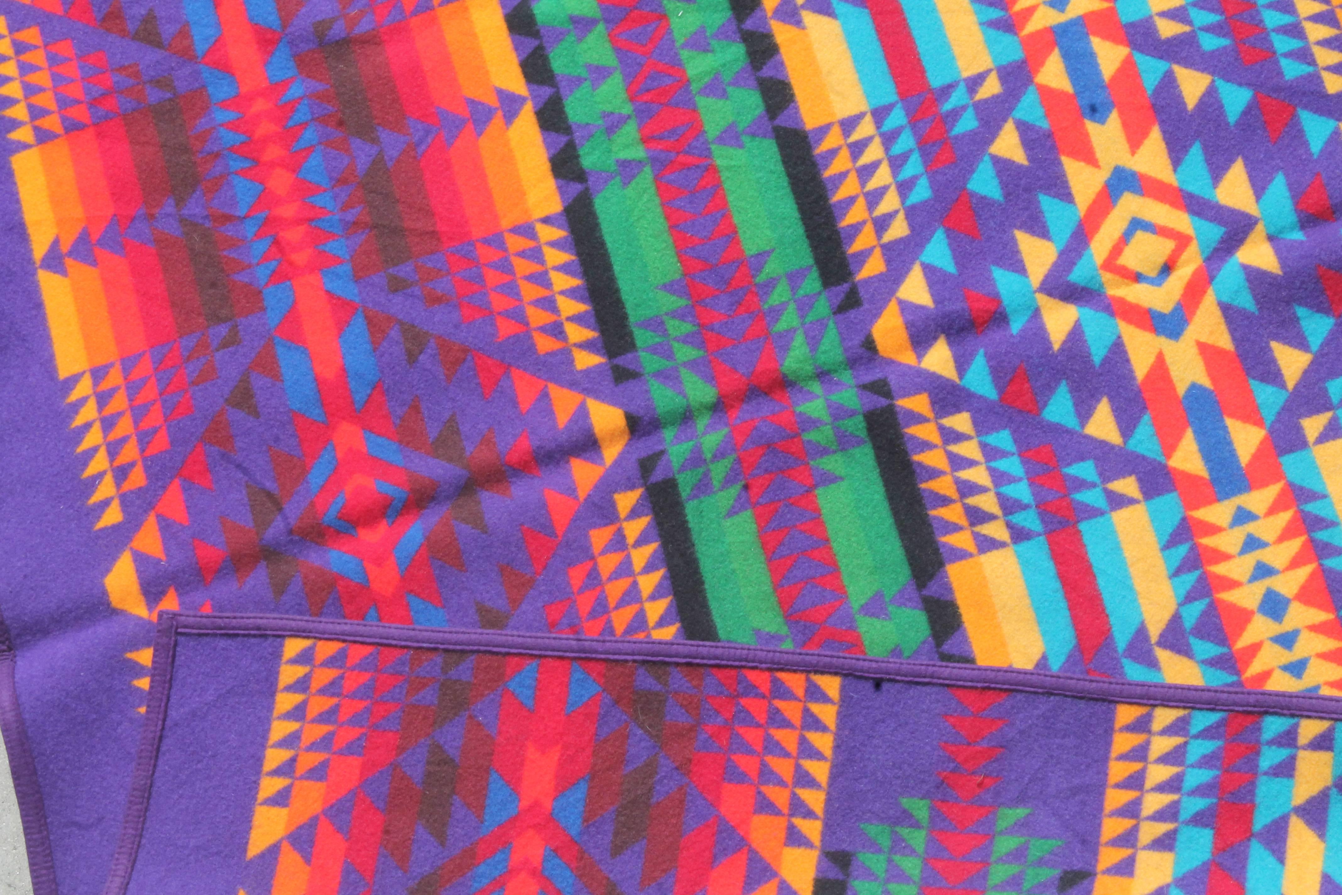 American Amazing Colorful Vintage Pendleton Indian Design Camp Blanket