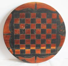 20th Century Folky Original Painted Round Game Board