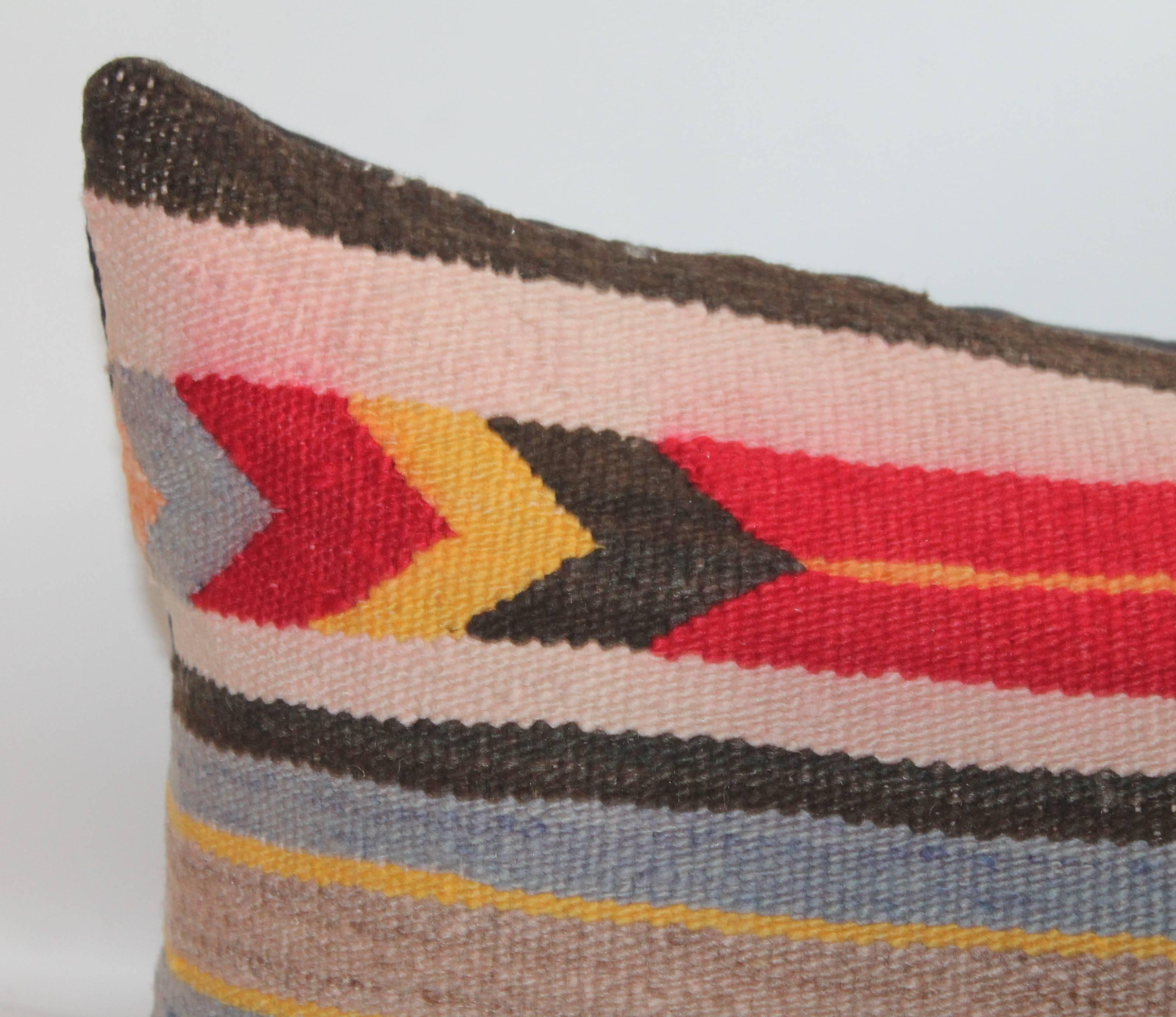 Hand-Woven Collection of Three Navajo Weaving Saddle Blanket Pillows