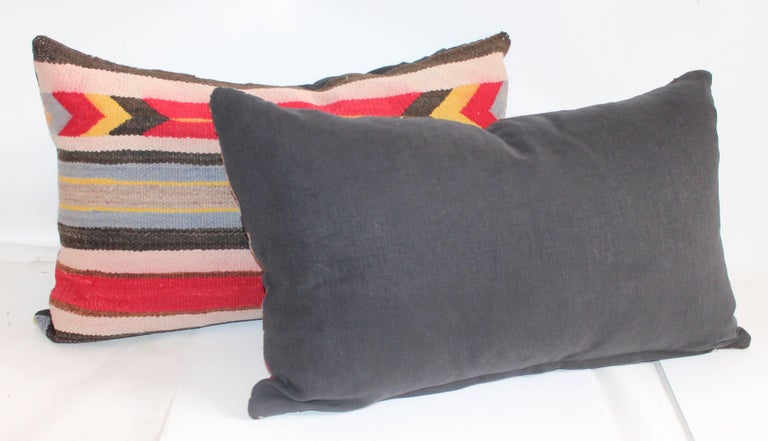 20th Century Collection of Three Navajo Weaving Saddle Blanket Pillows For Sale