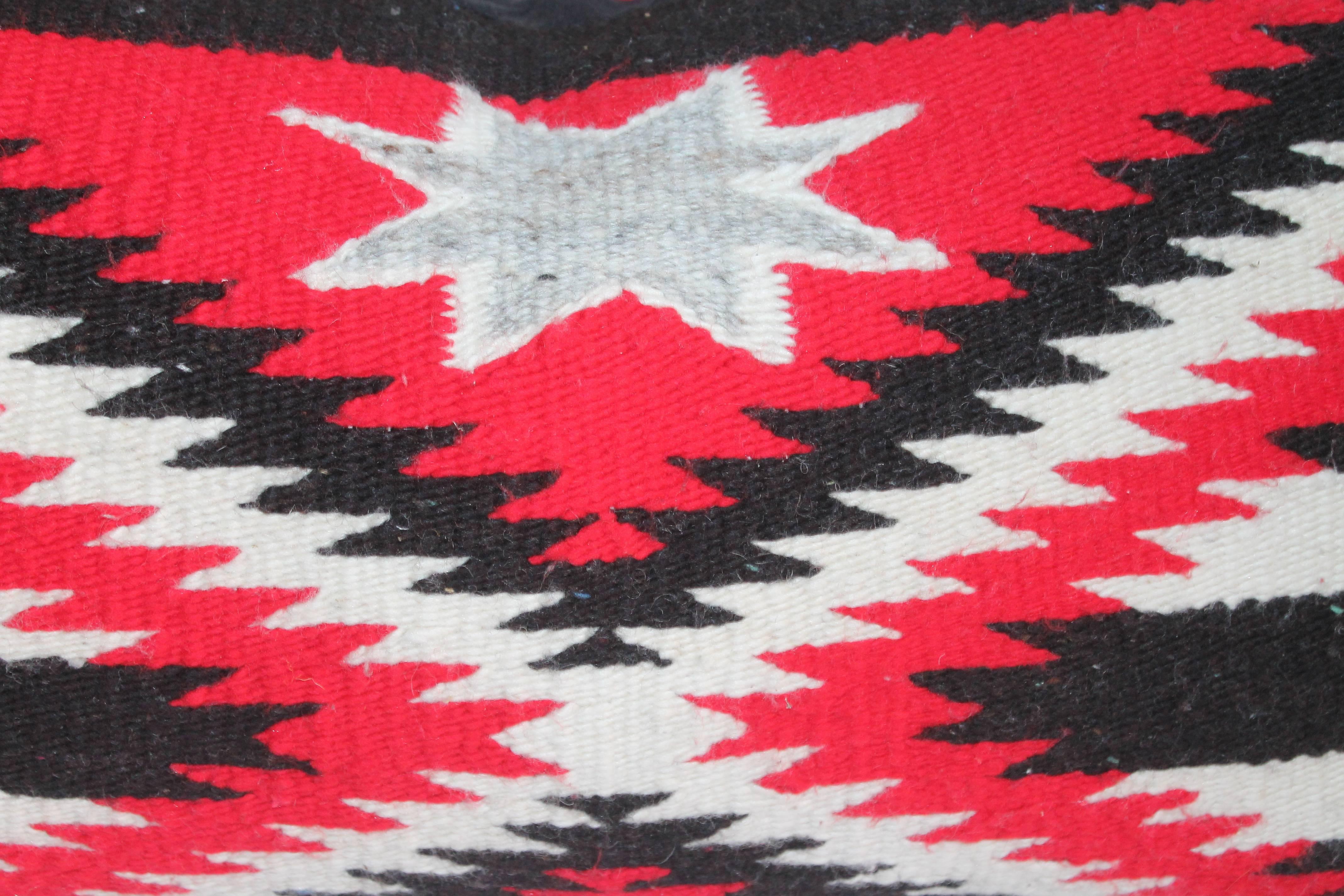 Adirondack Pair of Navajo Weaving Star Bolster Pillows