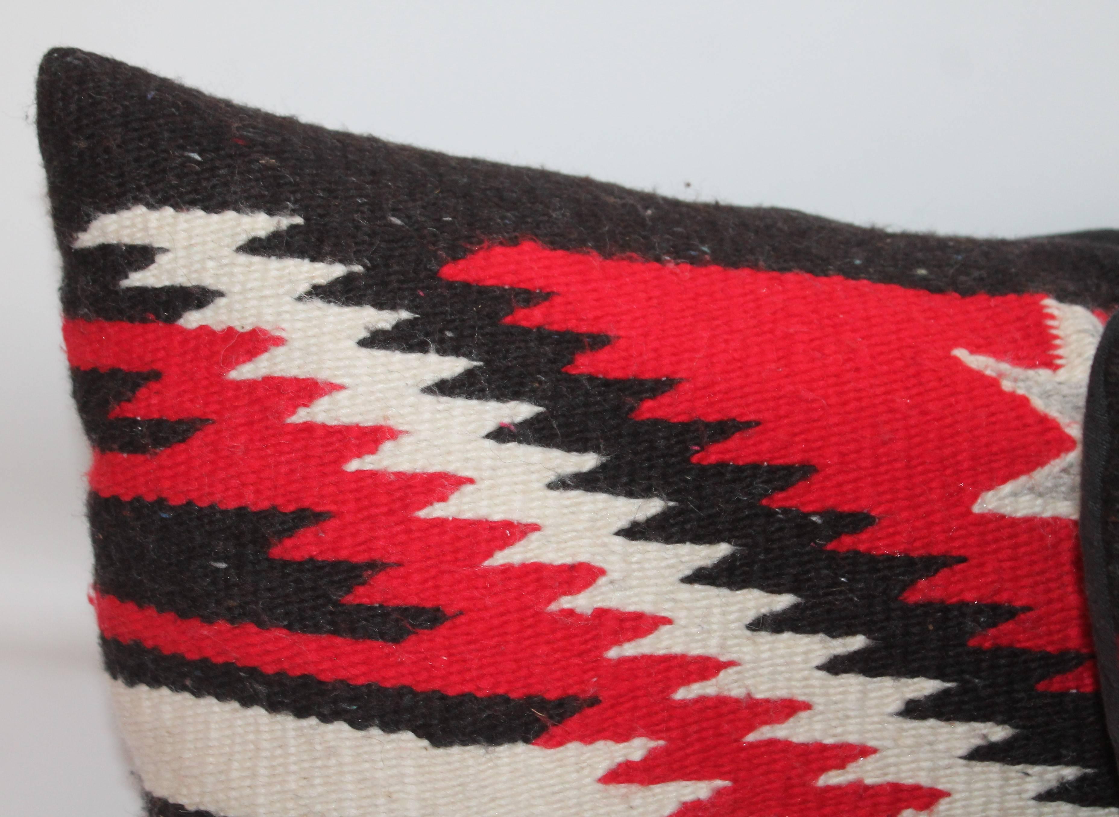 Hand-Woven Pair of Navajo Weaving Star Bolster Pillows