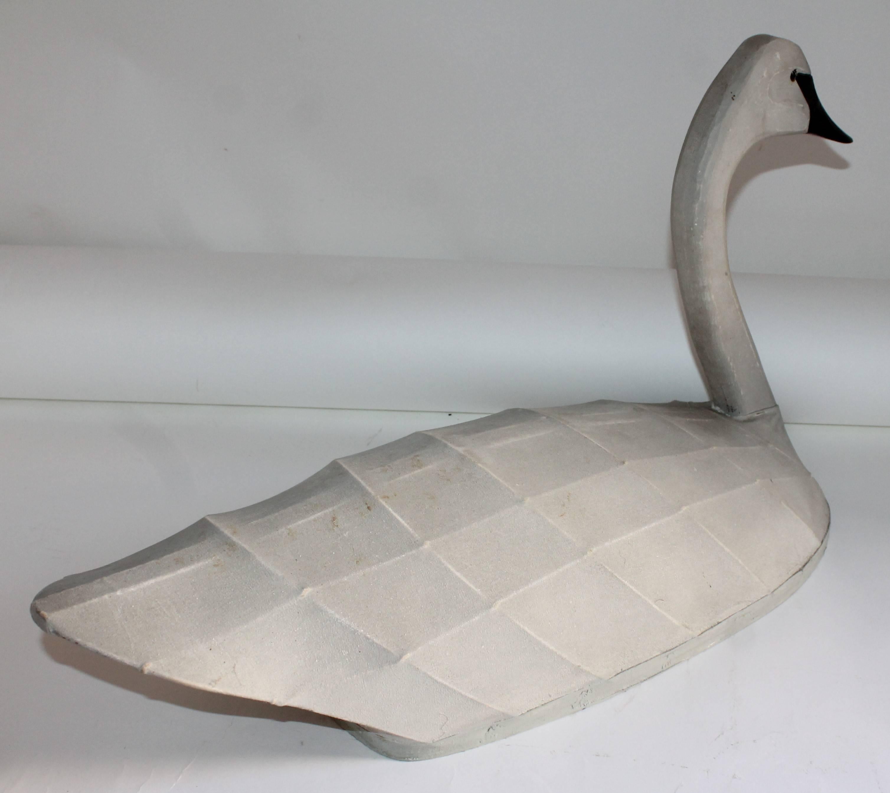 Hand-Crafted Mid-Century Wood and Canvas Canadian Floater Goose