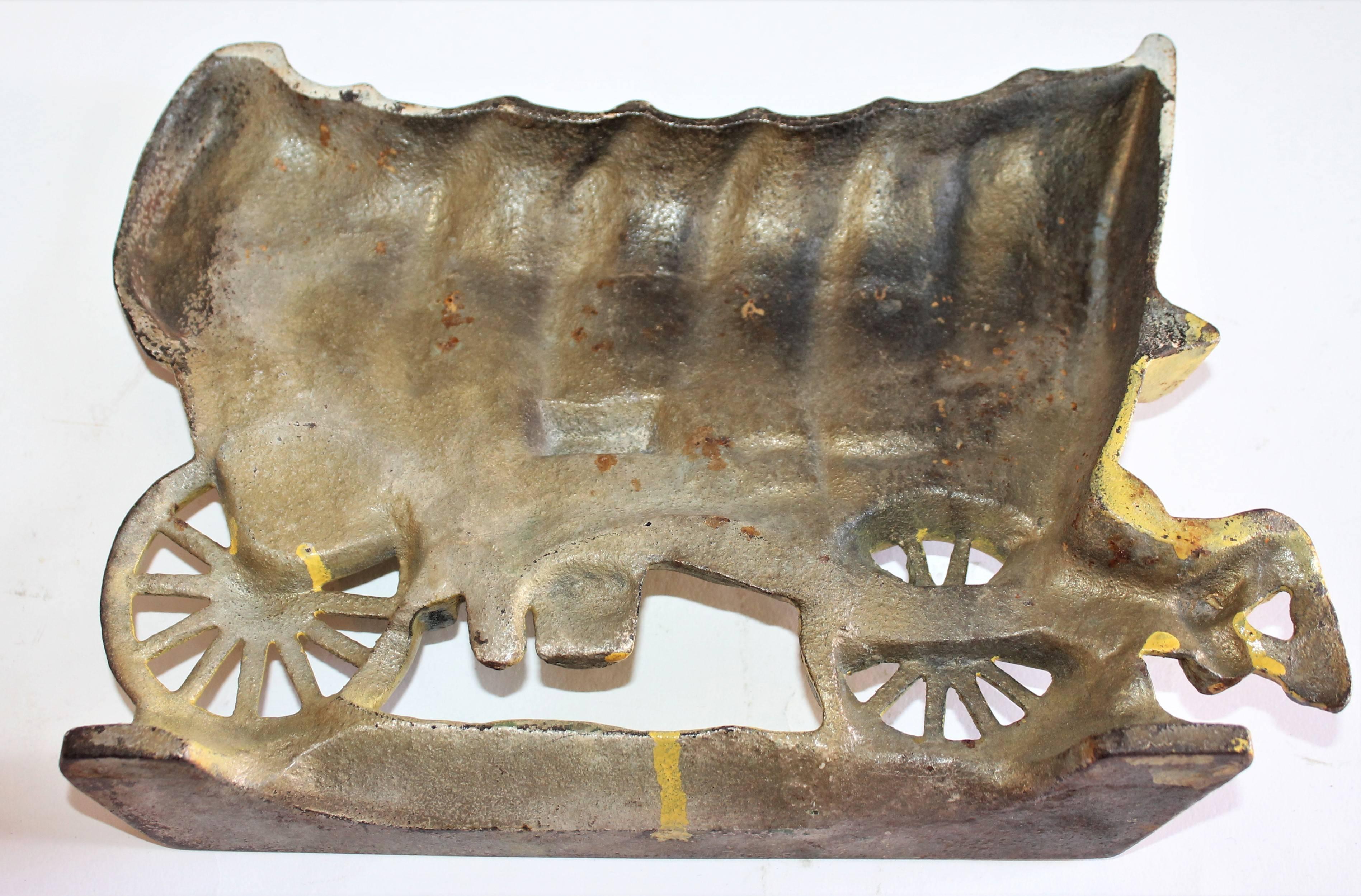 Country Iron Stage Coach in Original Painted Surface Doorstop