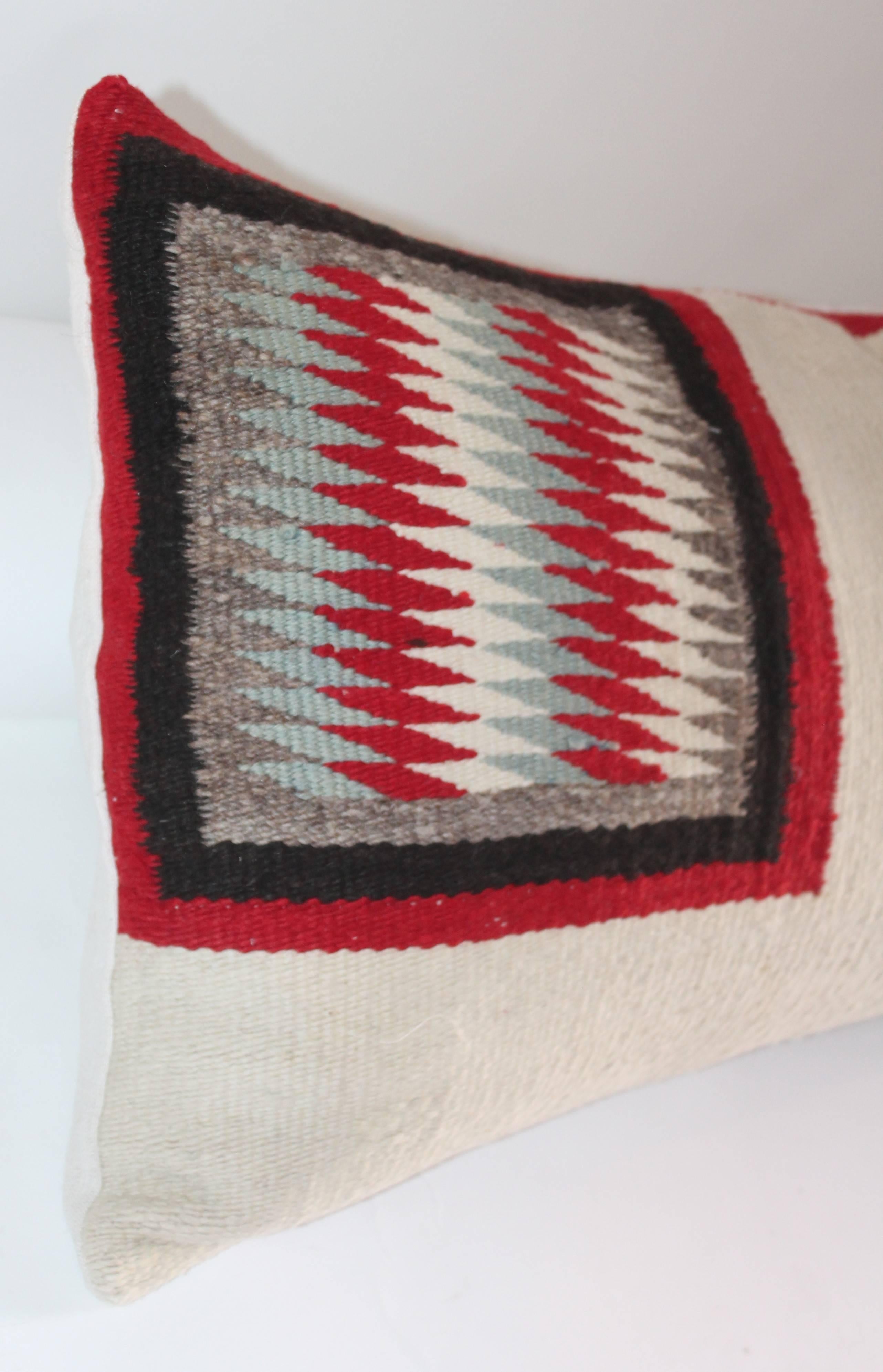 Hand-Woven Navajo Indian Weaving Bolster Pillow