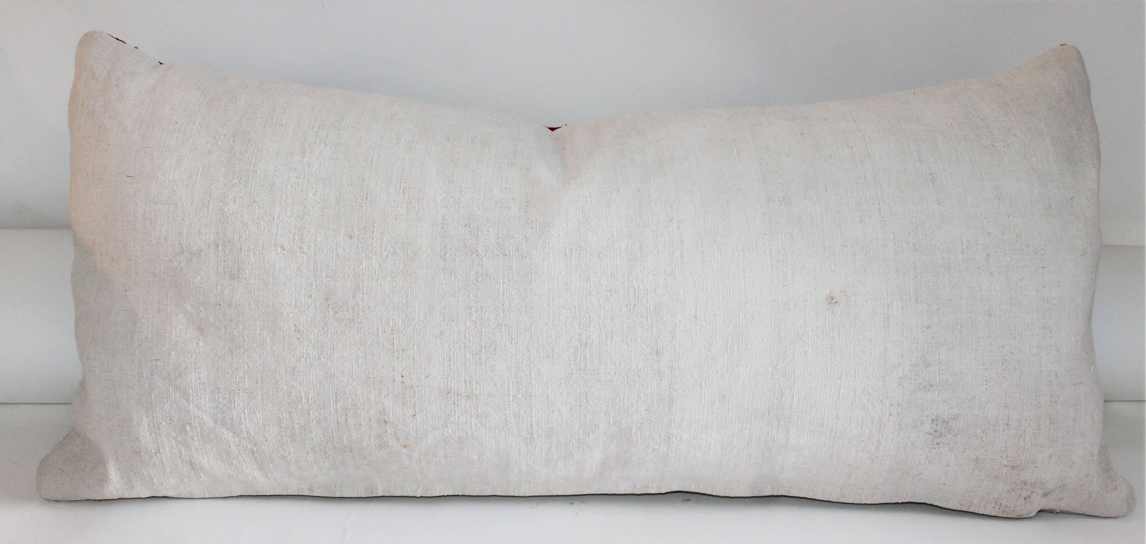 Navajo Indian Weaving Bolster Pillow In Excellent Condition In Los Angeles, CA