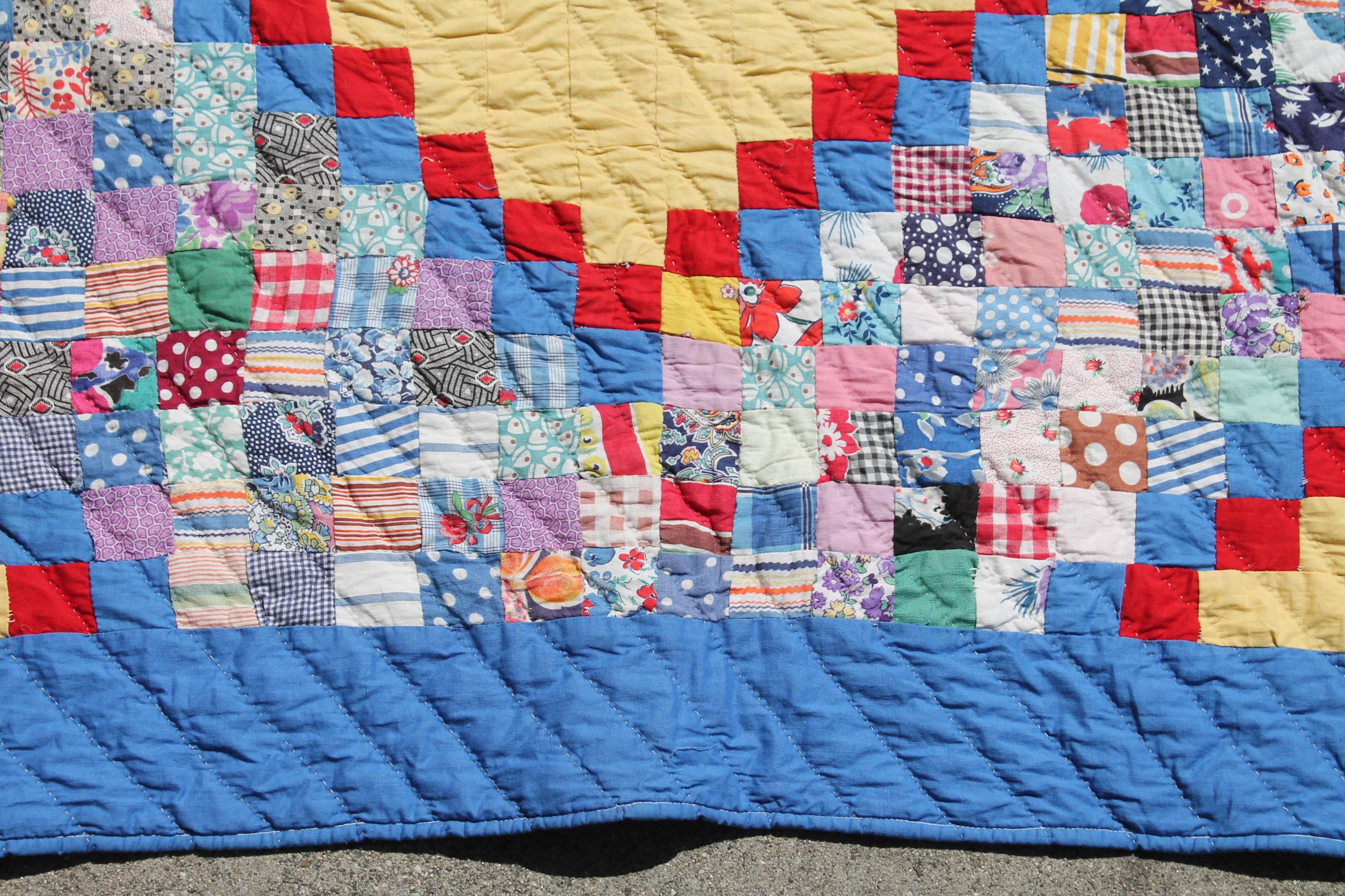Country Quilt in Postage Stamp Chain Pattern