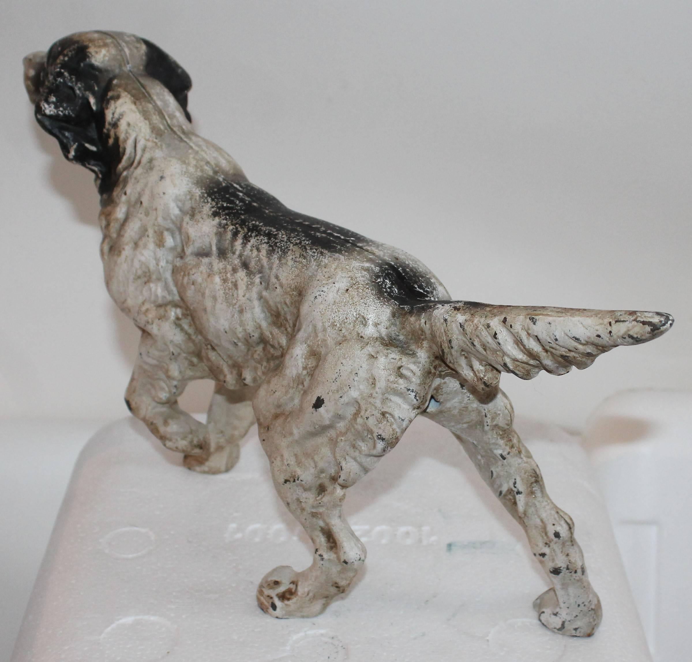 Hand-Painted Early 20th Century Iron Hubley Dog Door Stop