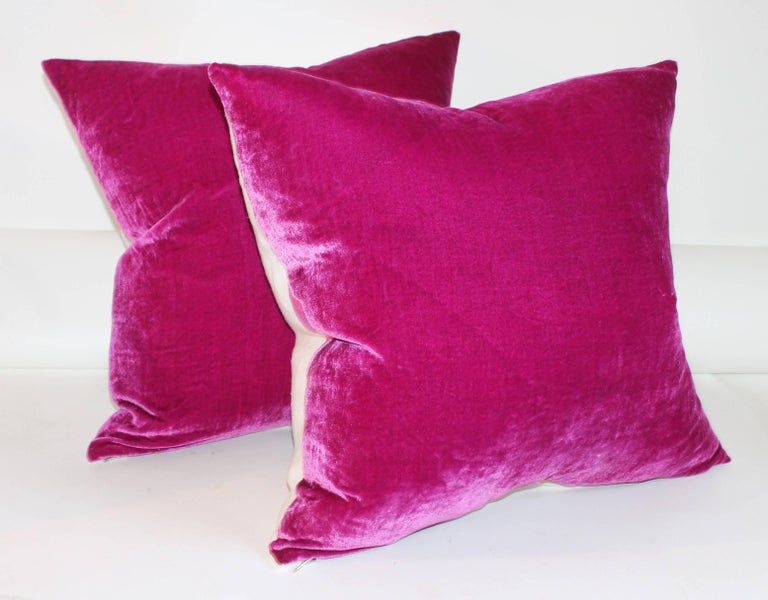 Pink Velvet Pillows / Collection of Four at 1stDibs pink velvet
