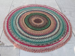 Early 20th Century Braided Round Rug
