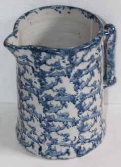 19th Century Pottery Sponge Ware Milk Pitcher
