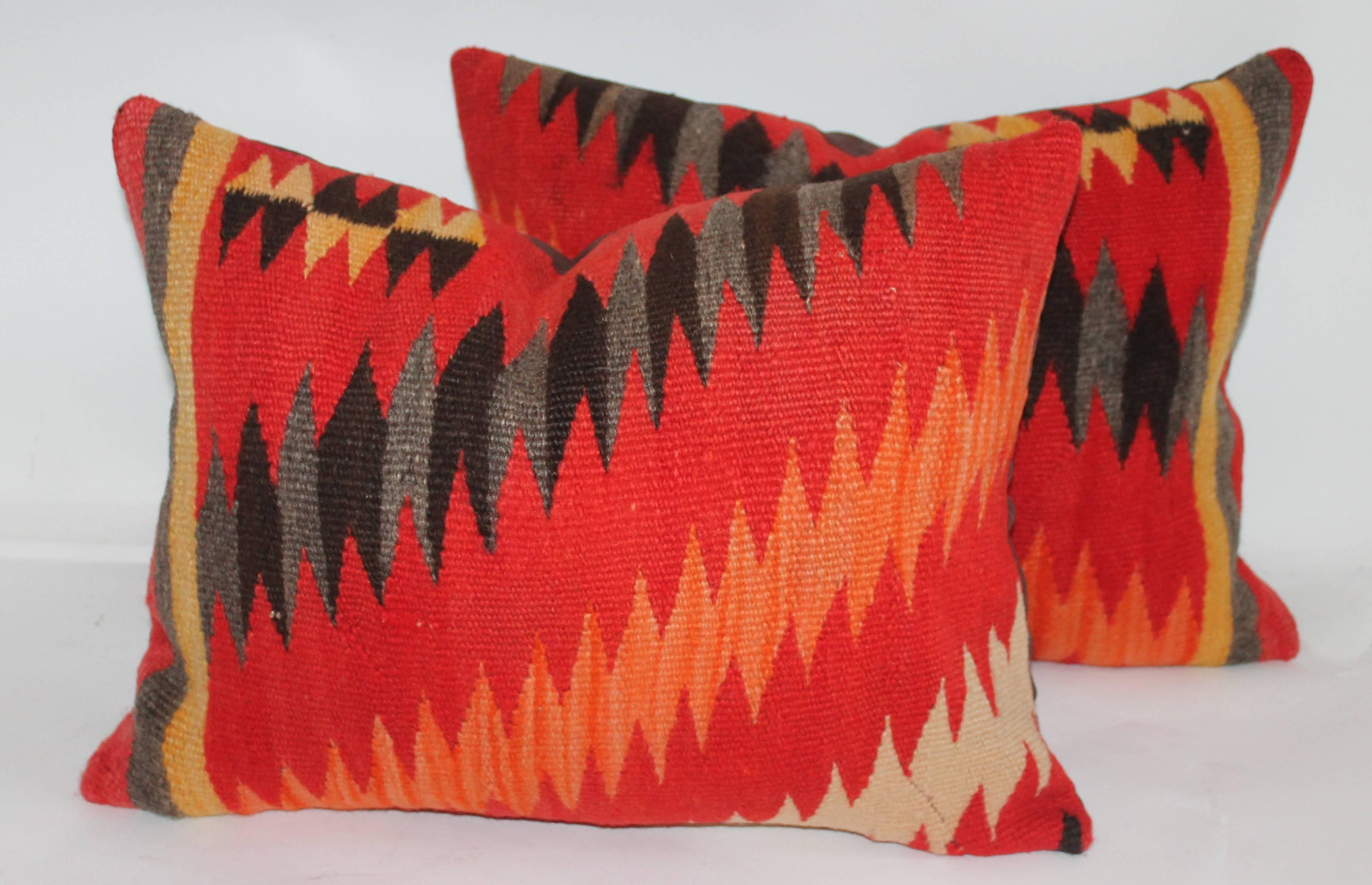 Navajo Indian Weaving Blazing Bolster Pillows 1