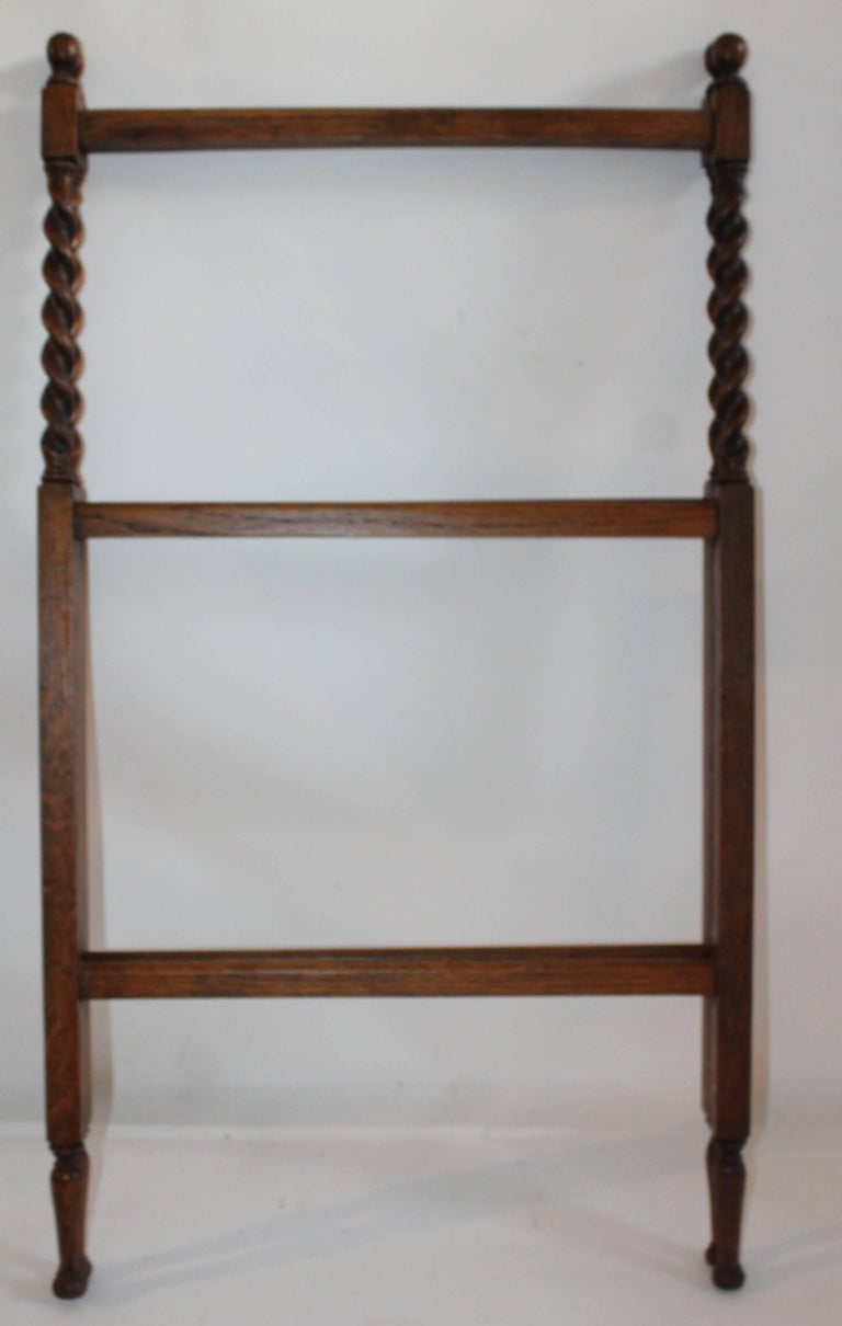 19th Century Oak Quilt Rack in Barley Twist Form at 1stDibs