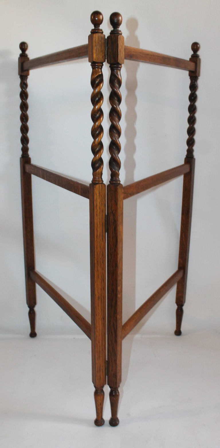 19th Century Oak Quilt Rack in Barley Twist Form at 1stDibs