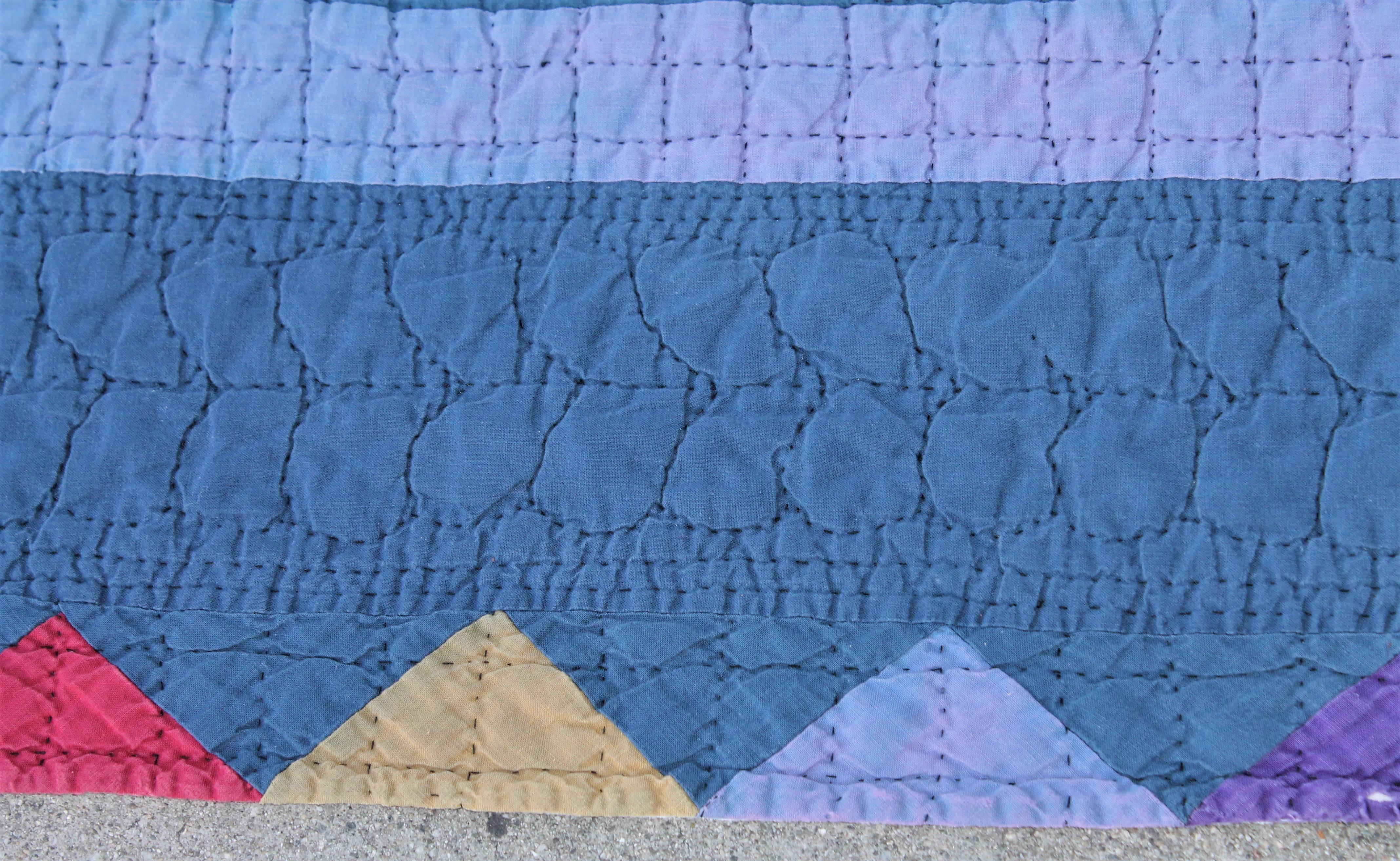 Hand-Crafted Amish Pin Wheel Quilt