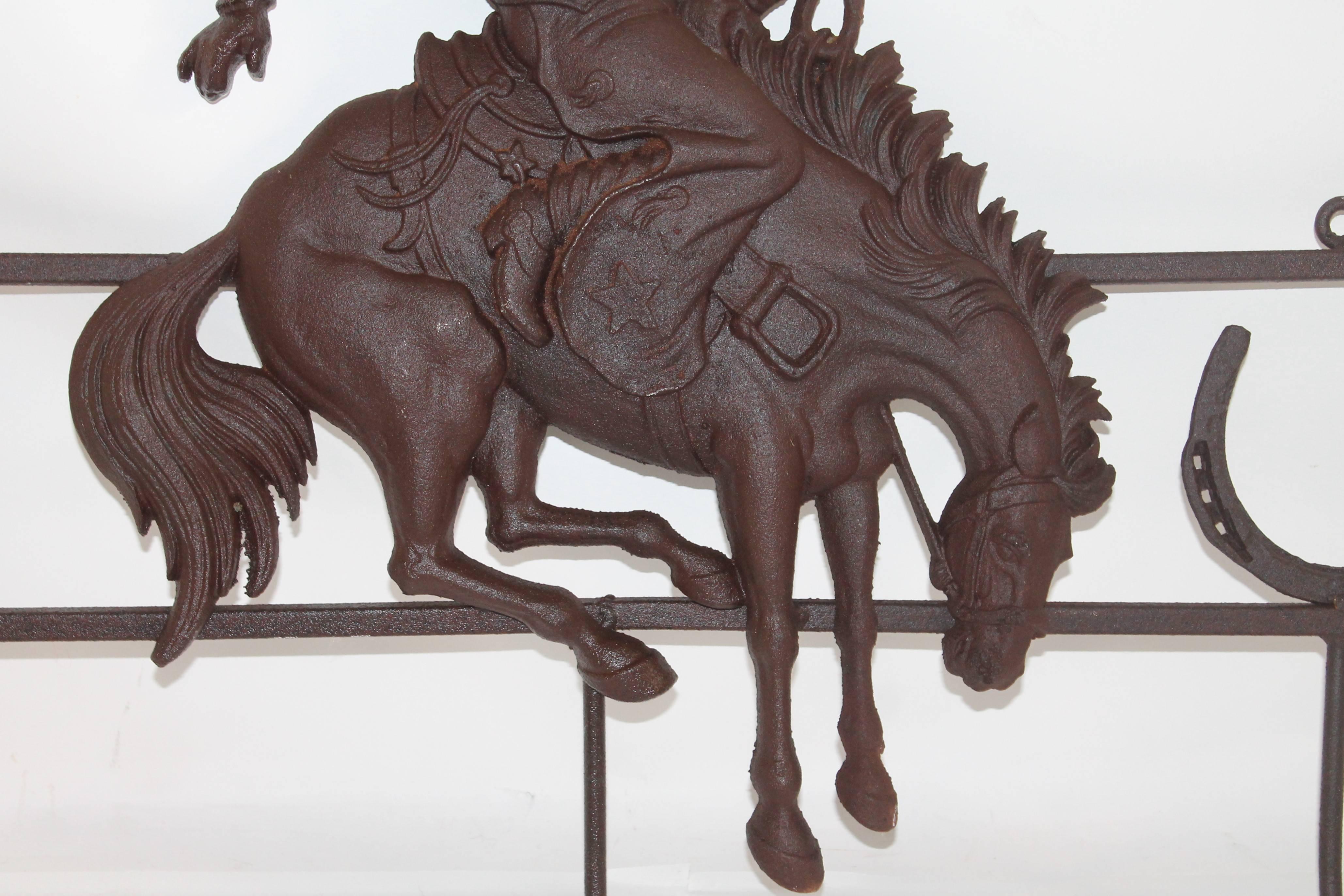 American Iron Hat Rack with Bucking Bronco