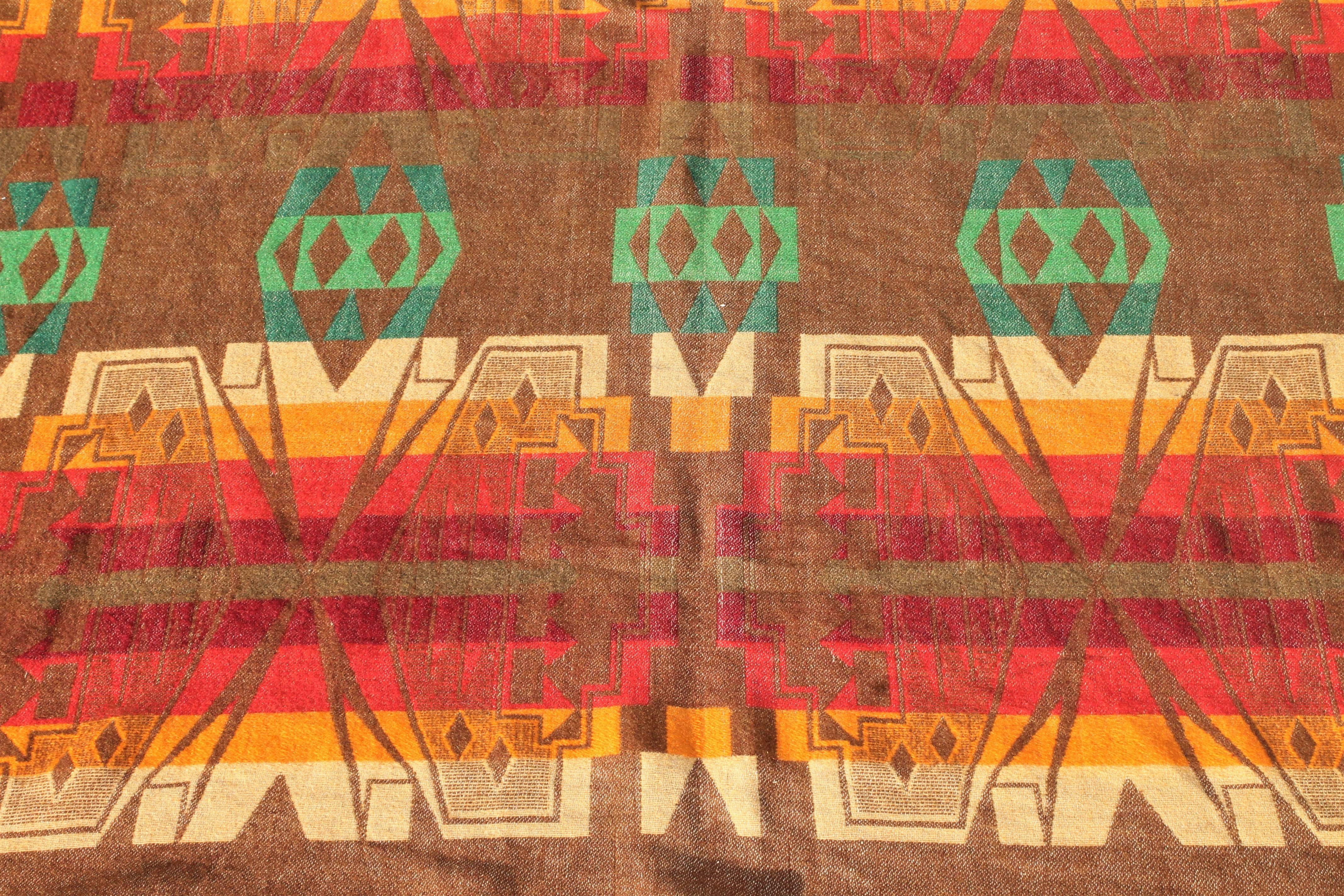 Machine-Made Pendleton Indian Design Trade Blanket / Cayuse