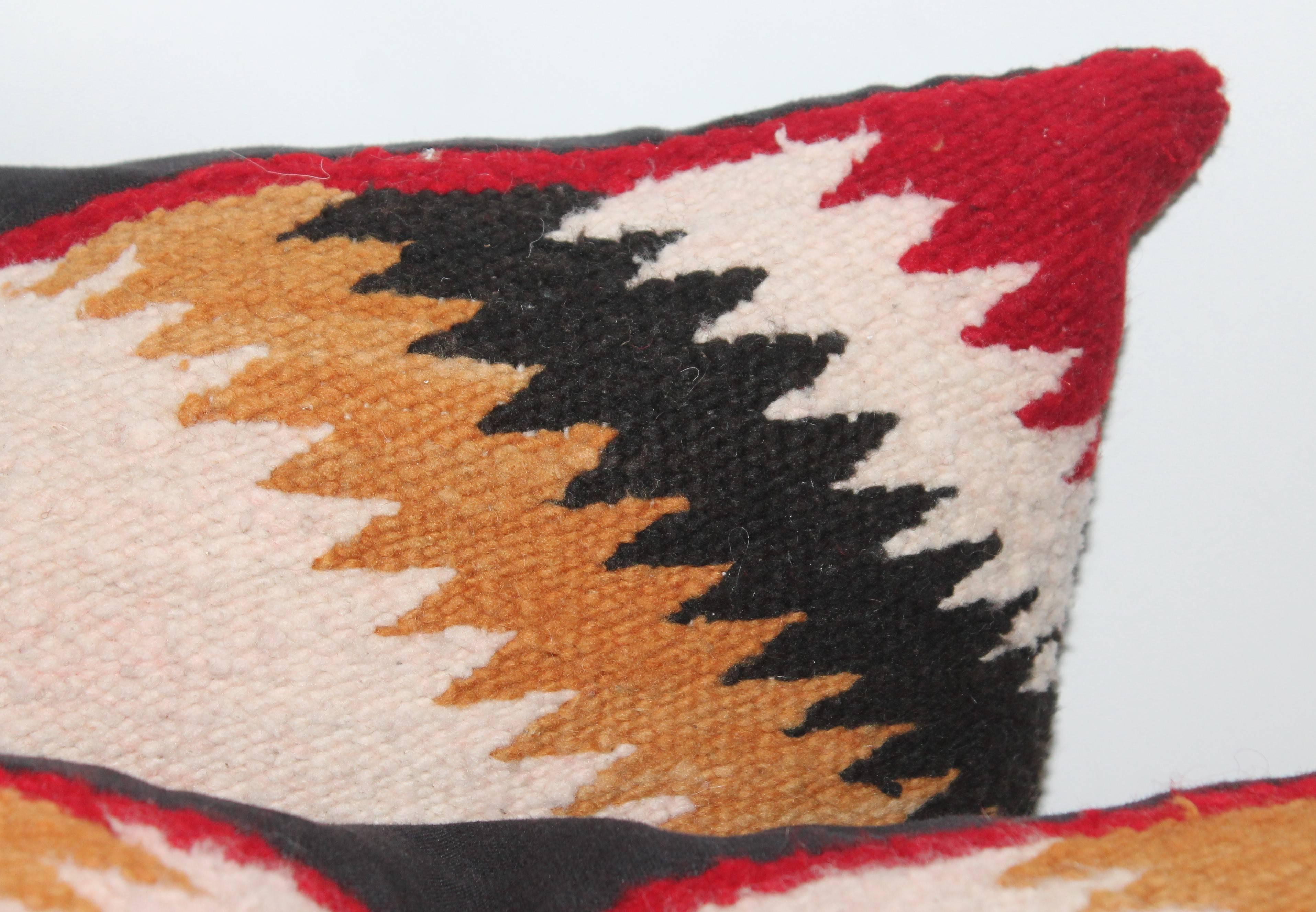 Navajo Saddle Blanket Pillows, Set of Three In Good Condition For Sale In Los Angeles, CA