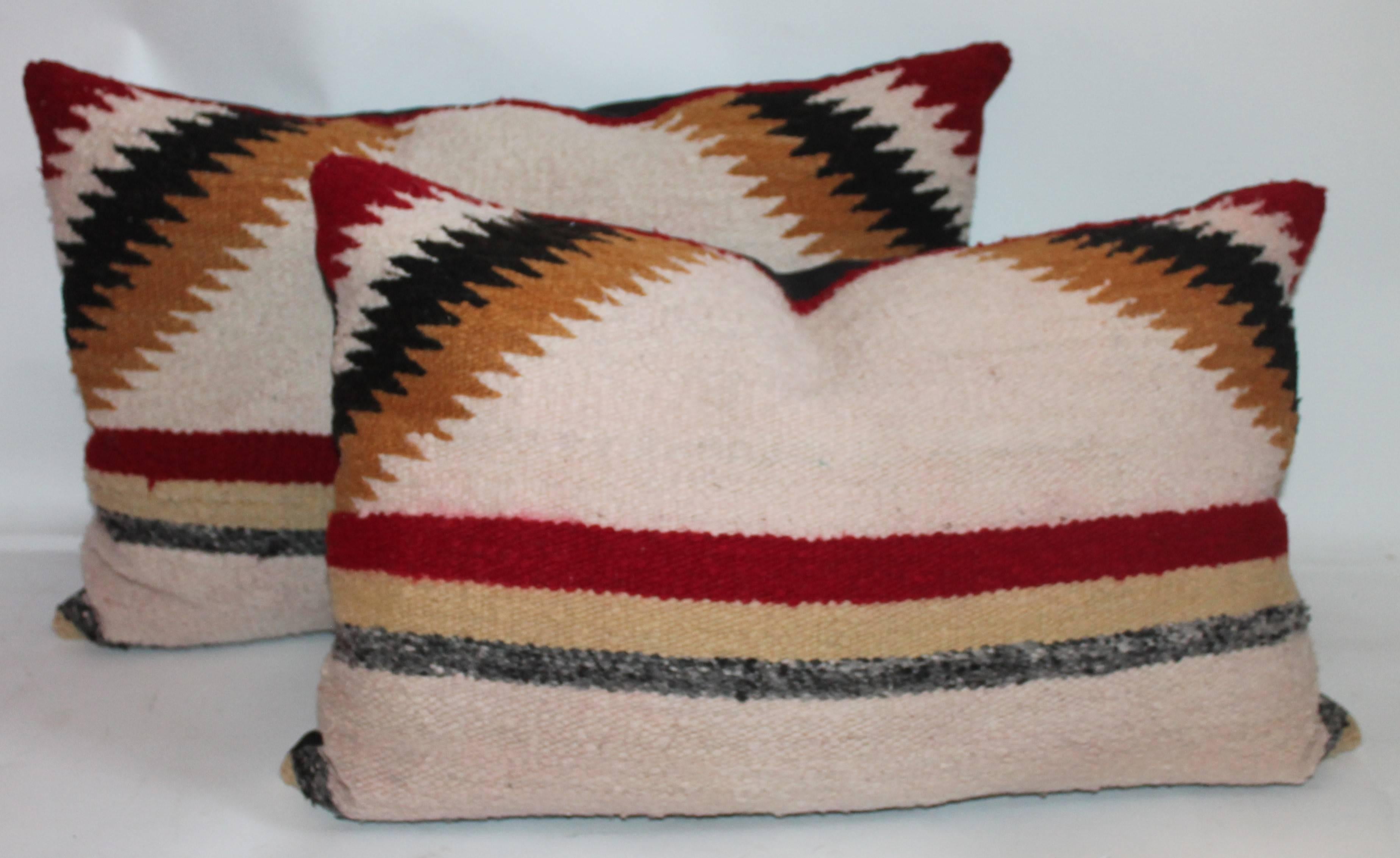 American Navajo Saddle Blanket Pillows, Set of Three For Sale
