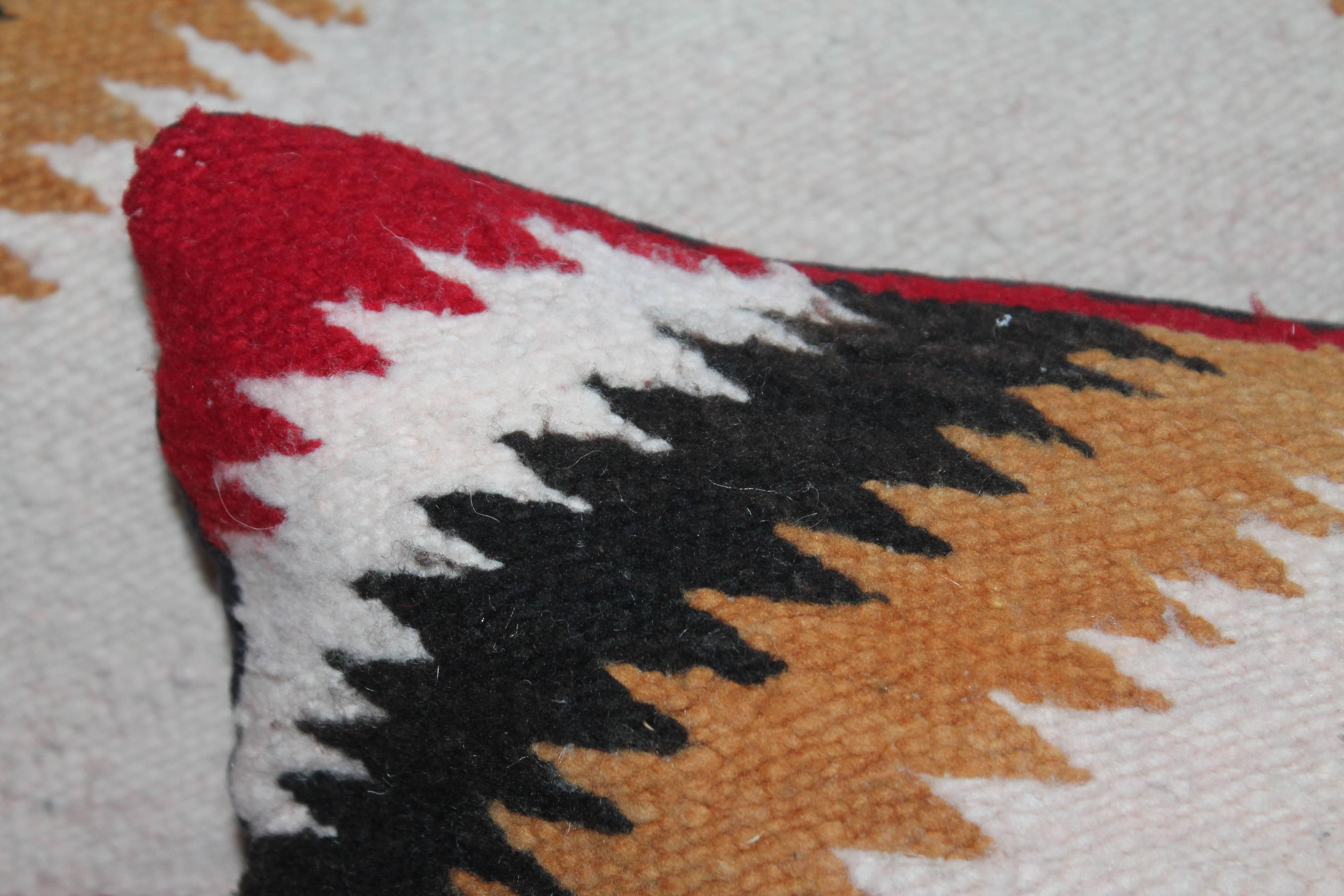 Hand-Woven Navajo Saddle Blanket Pillows, Set of Three For Sale