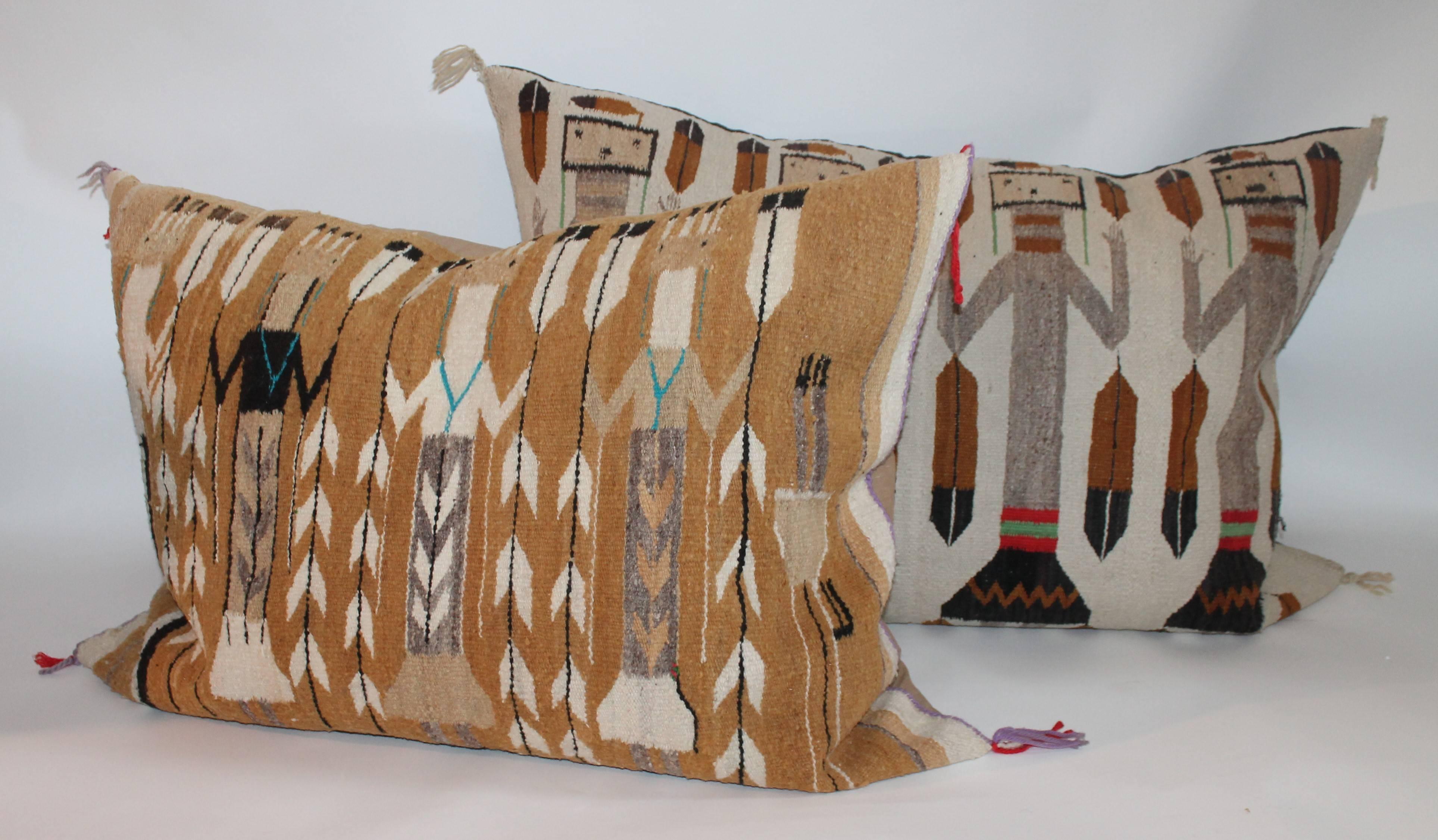 American Yea Navajo Weaving Monumental Bolster Pillows