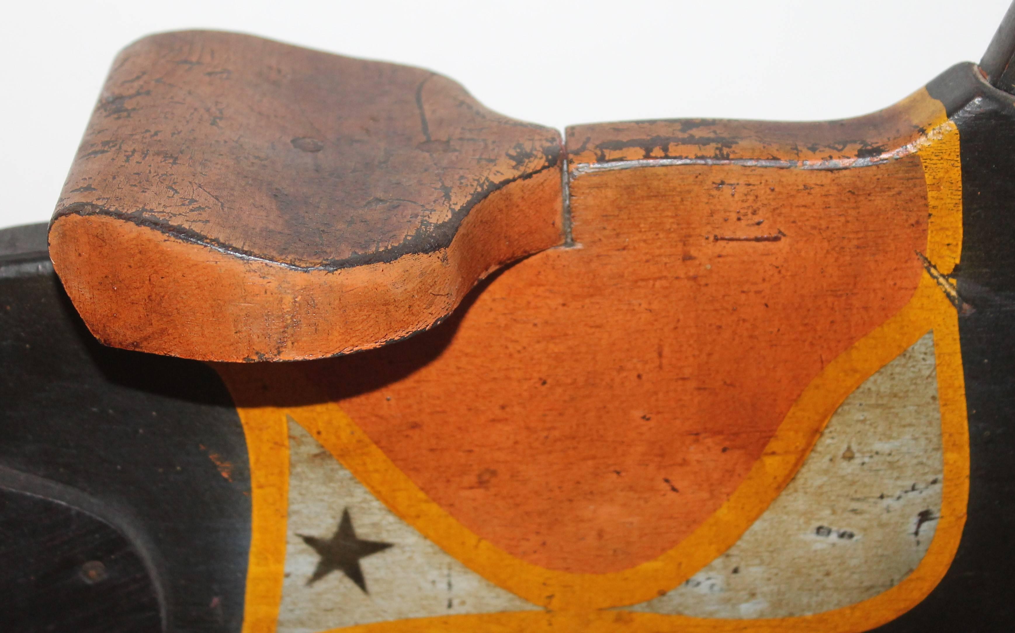 Country 19th C Platform Rocking Horse in Original Painted Surface