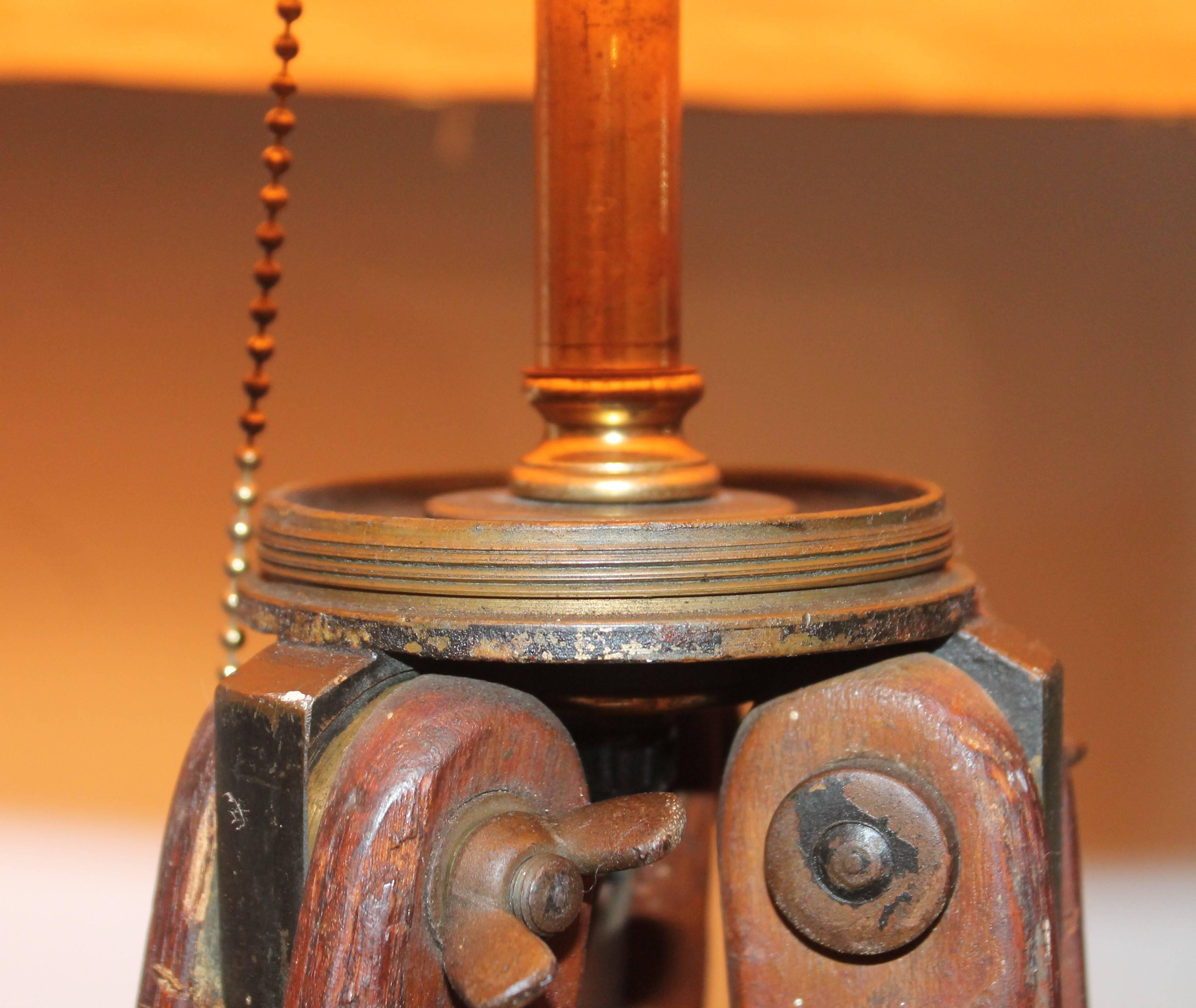20th Century Industrial Surveyor's Tri-Pod Standing Floor Lamp