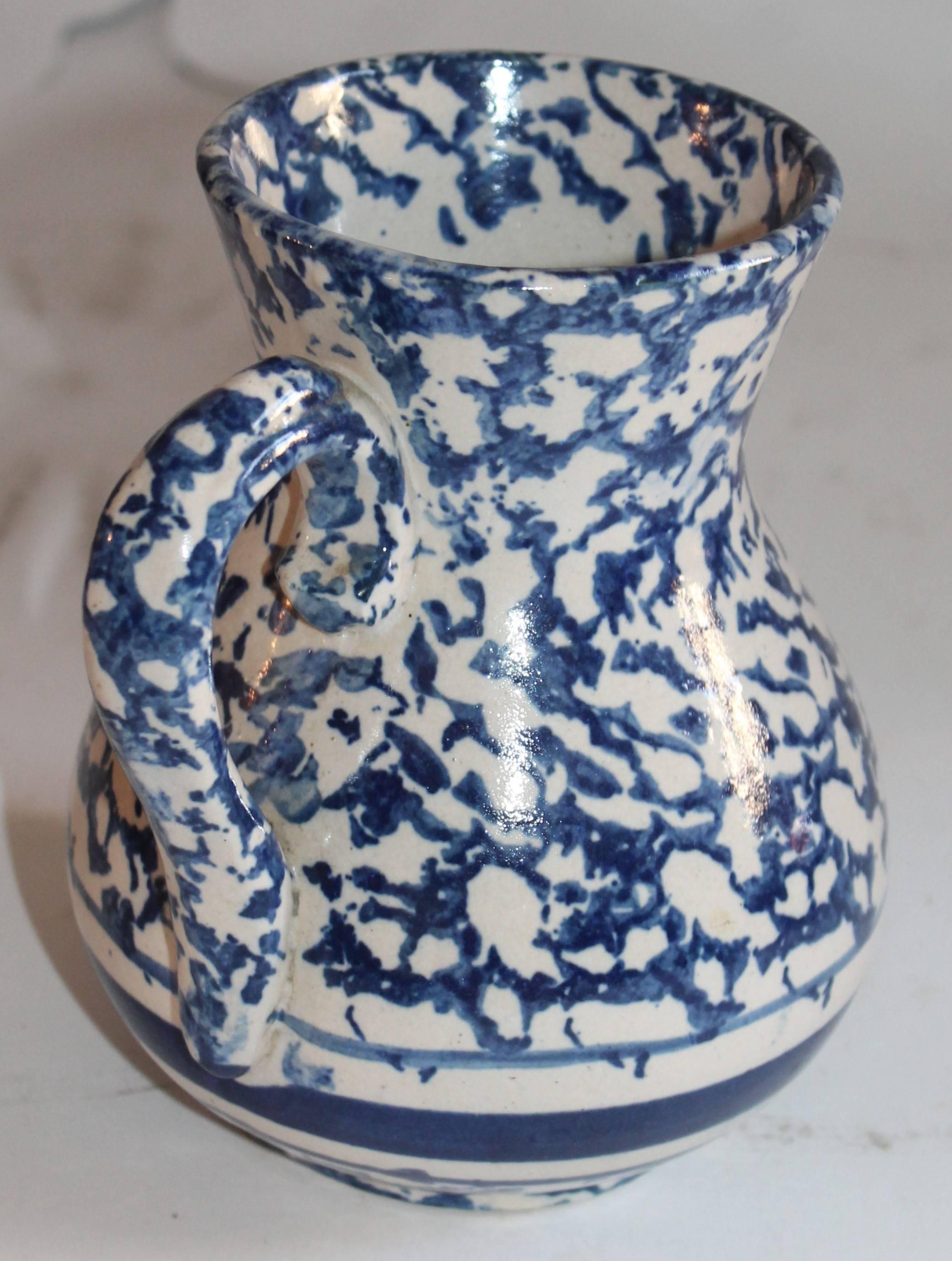American Sponge Ware Pottery Pitcher