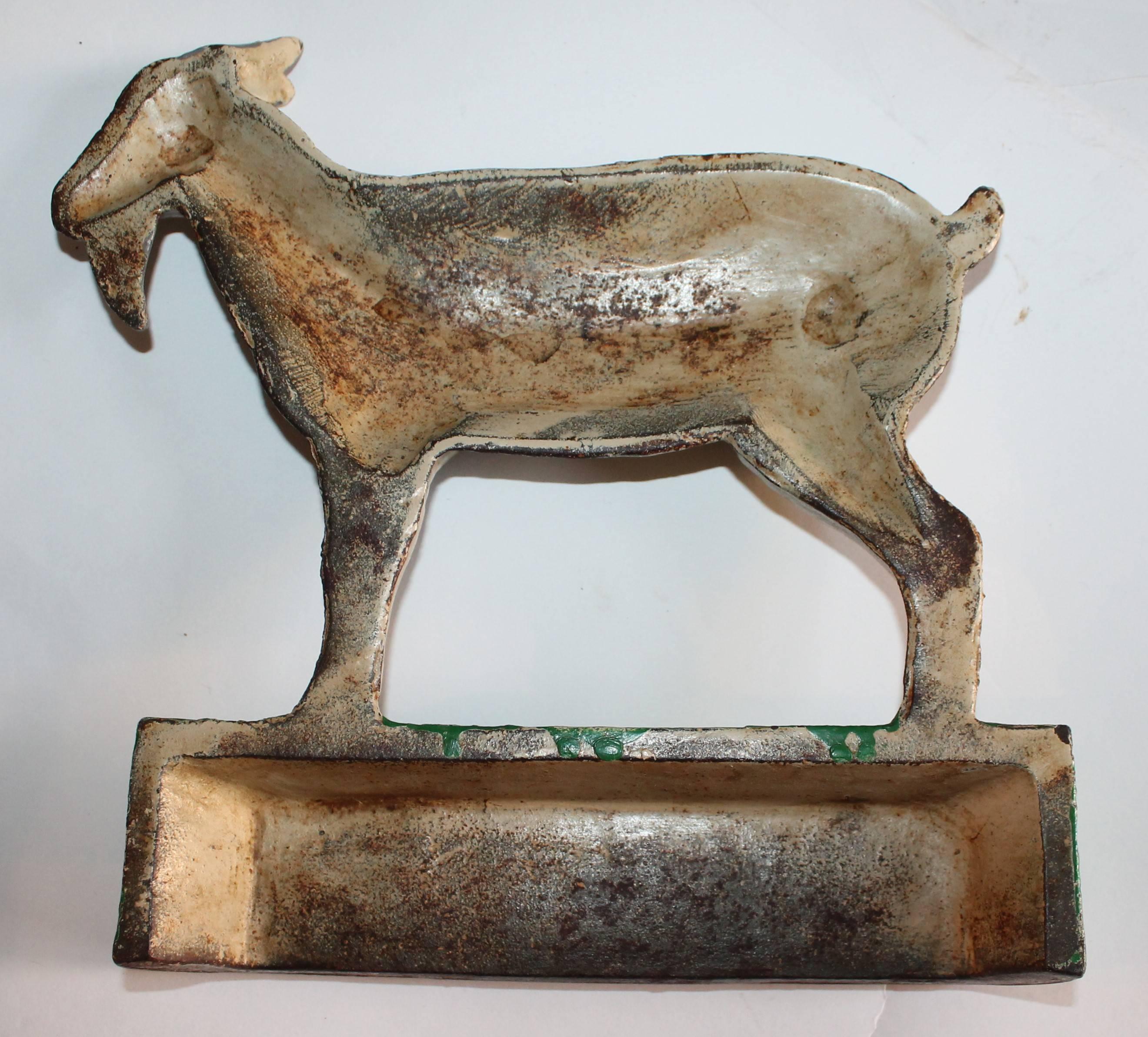 American Cast Iron Goat in Original Painted Surface