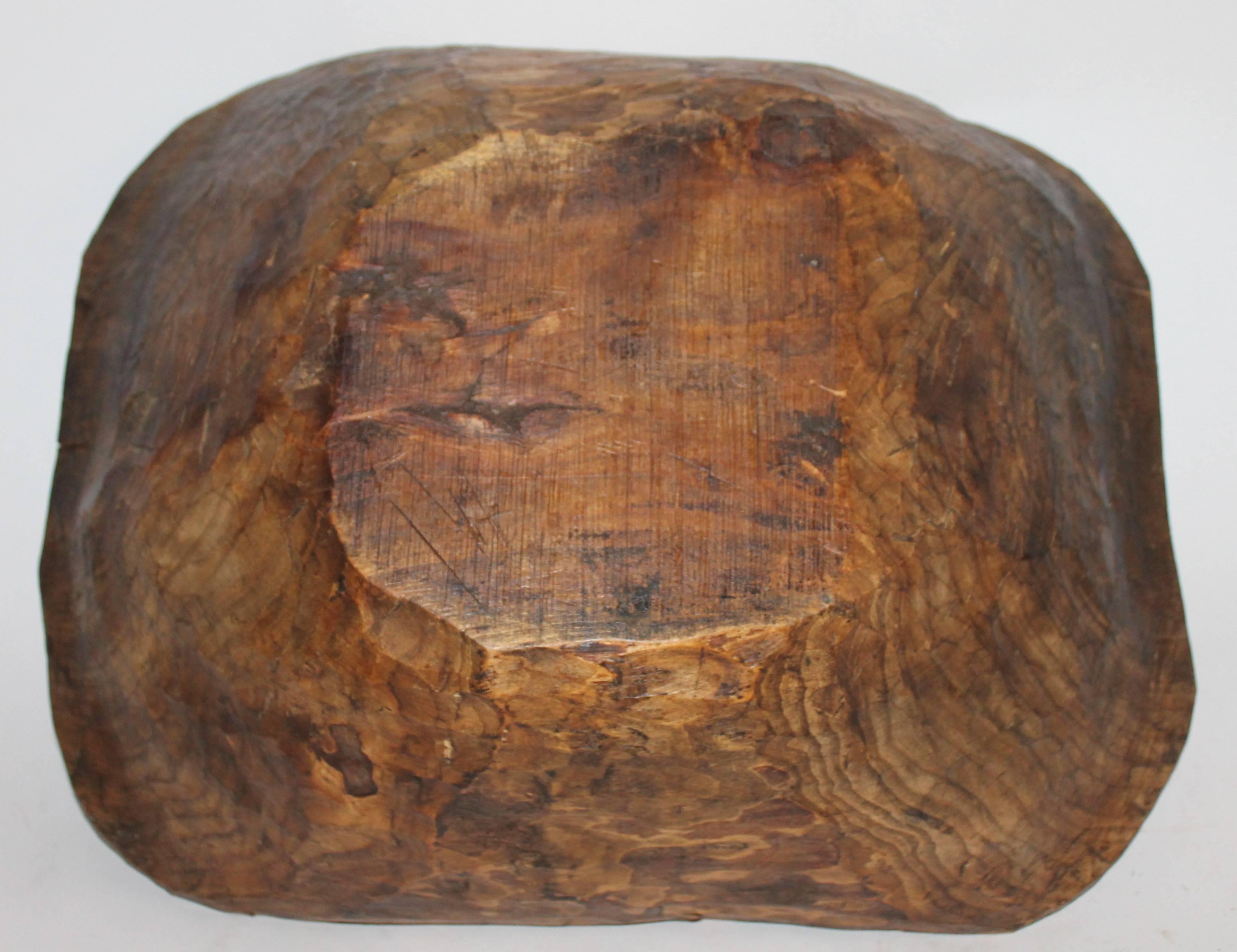 Country 18th Century Hand-Carved American Wood Bowl