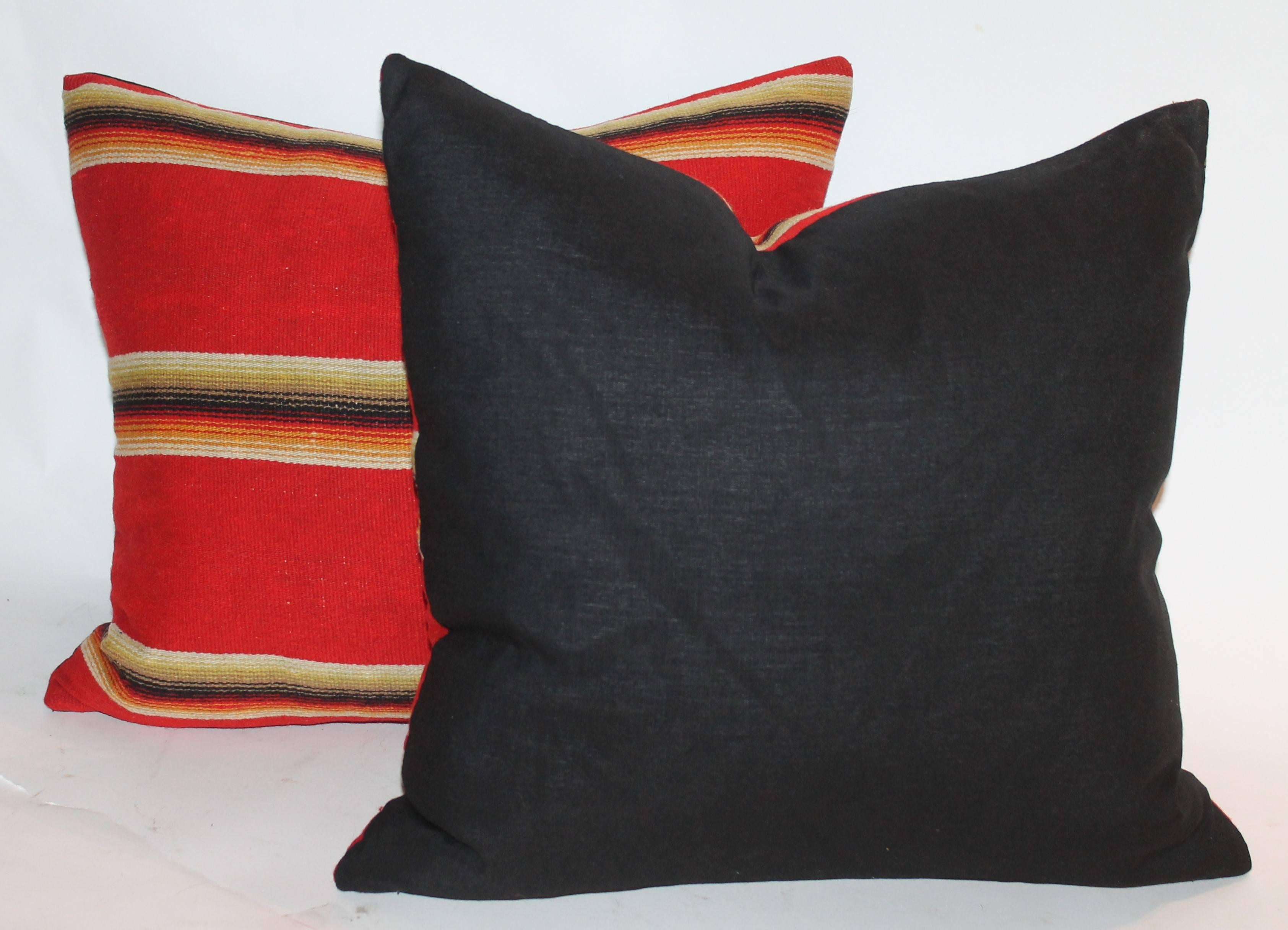 Hand-Crafted Mexican / American Early Wool Serape Pillows