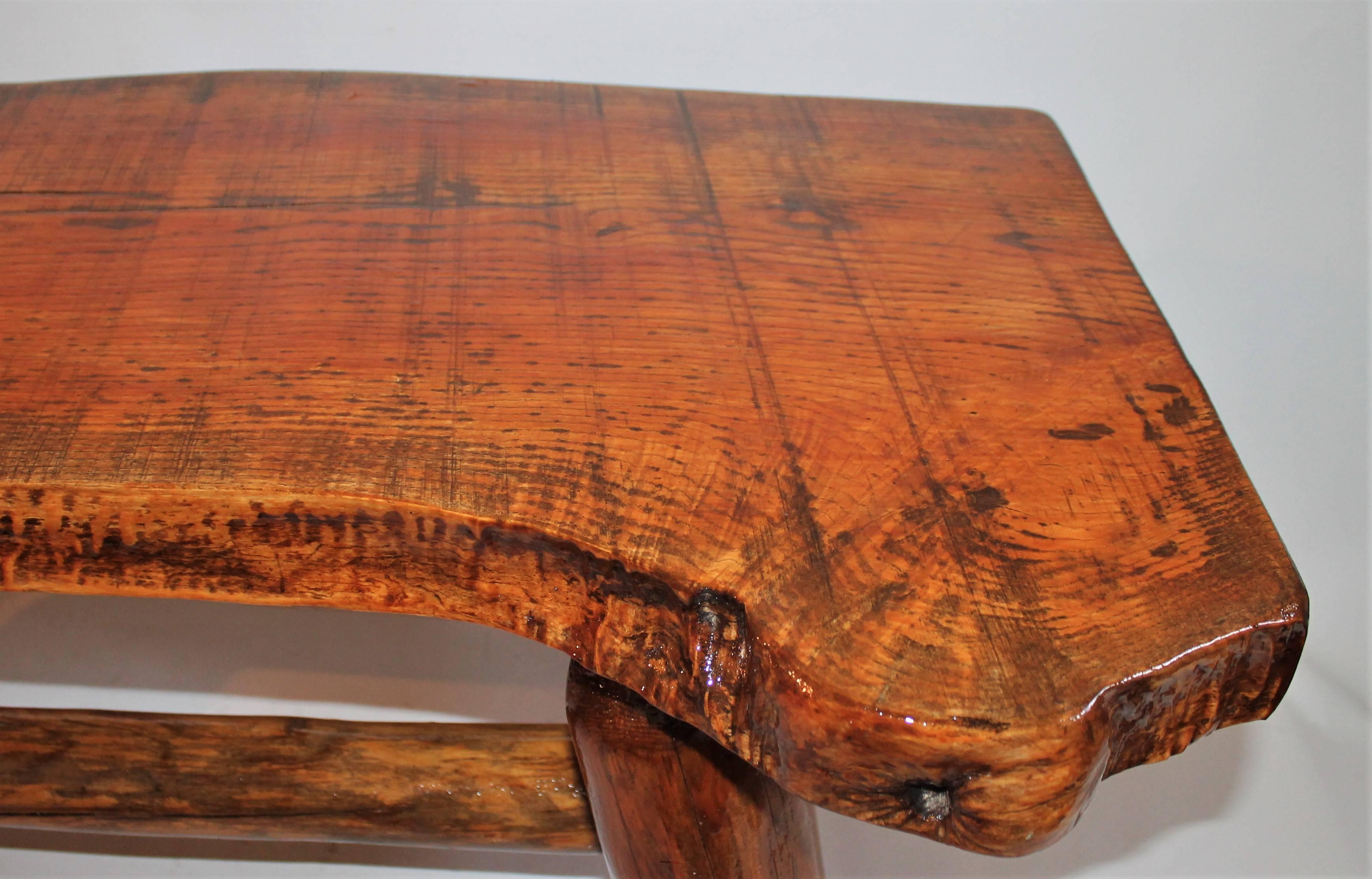 Rustic Coffee Table or Bench from Midwest In Good Condition For Sale In Los Angeles, CA