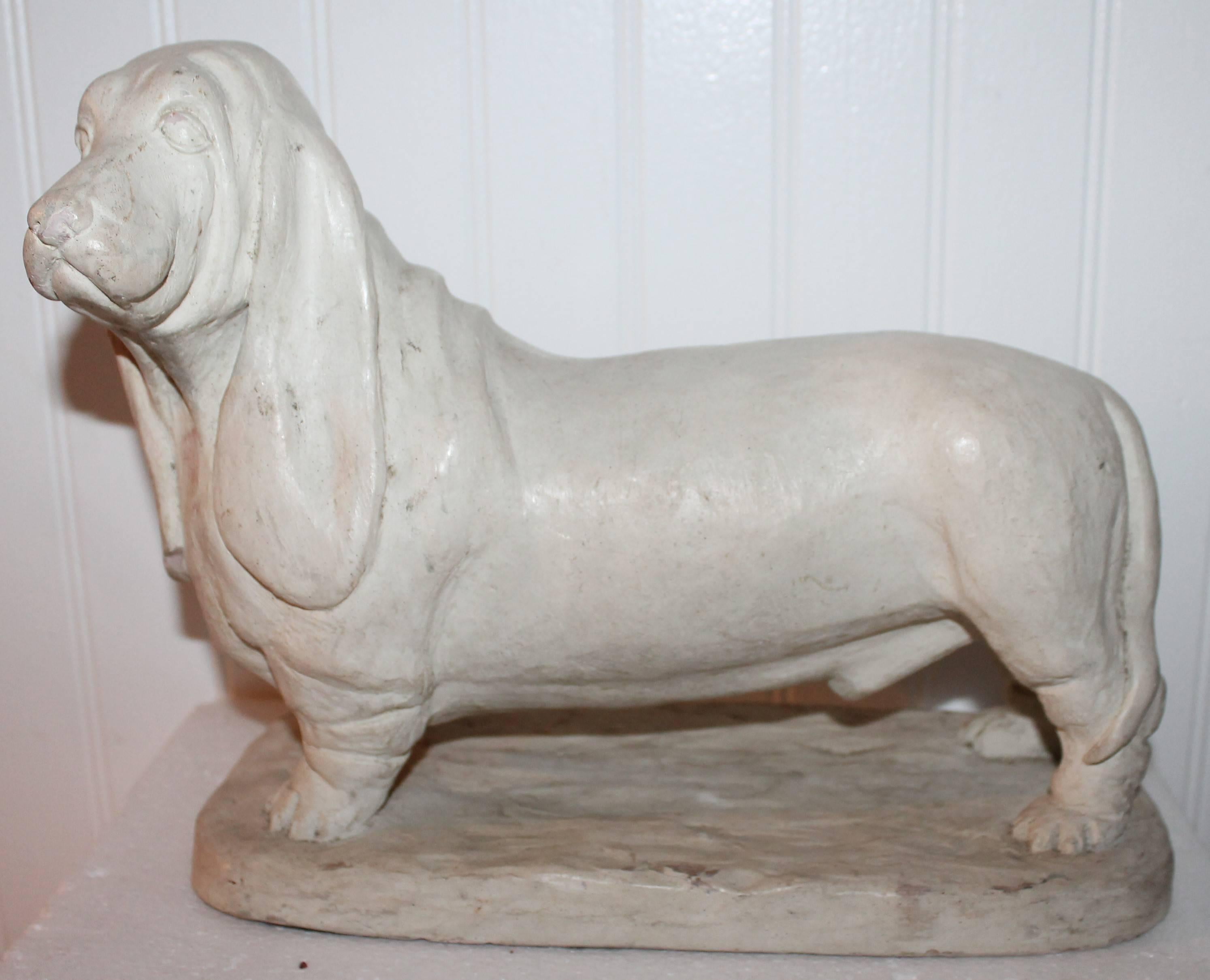 Handmade Dachshund Pottery Dog Statue In Excellent Condition In Los Angeles, CA