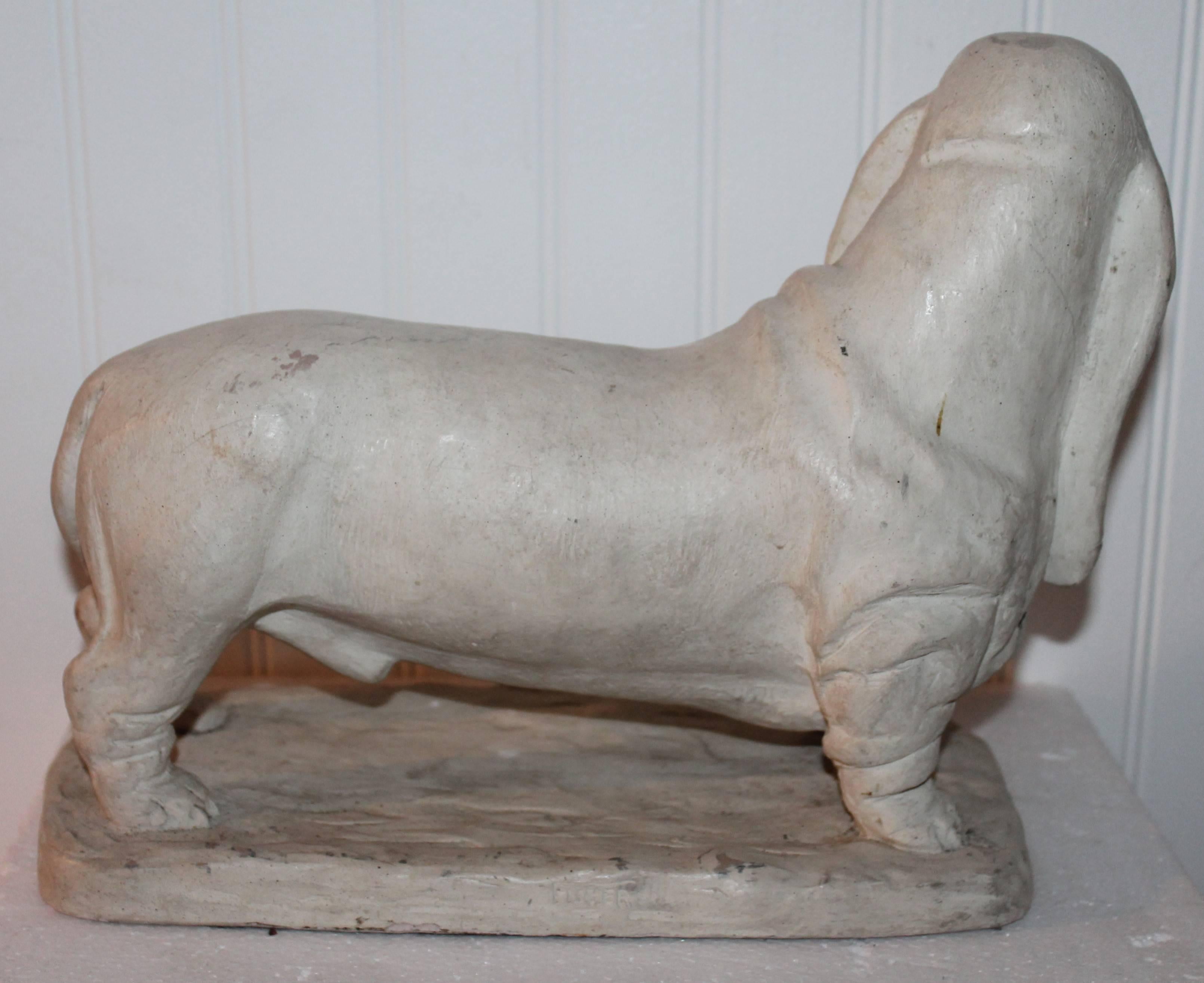 Hand-Crafted Handmade Dachshund Pottery Dog Statue