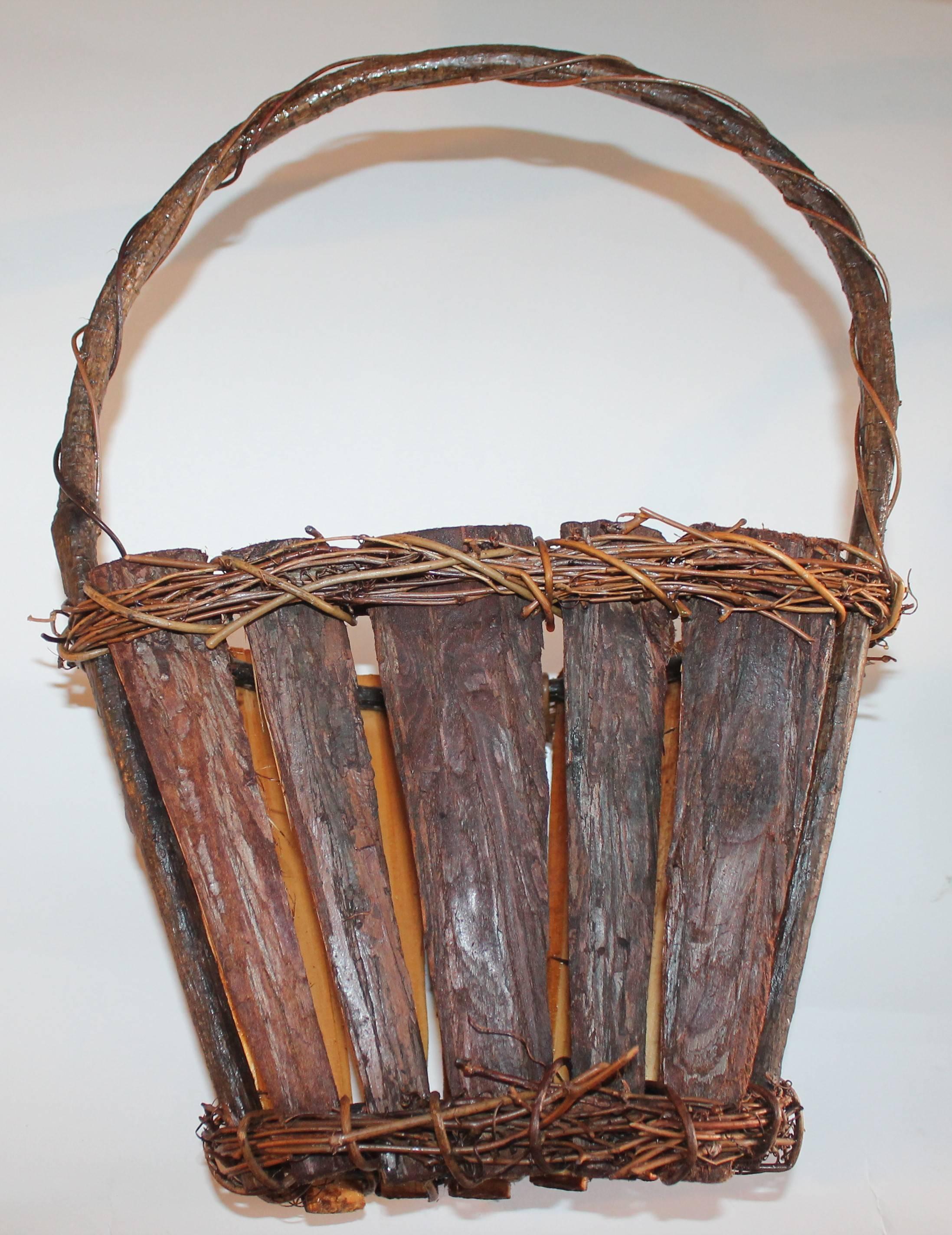 Hand-Crafted Adirondack Wall Baskets, Pair