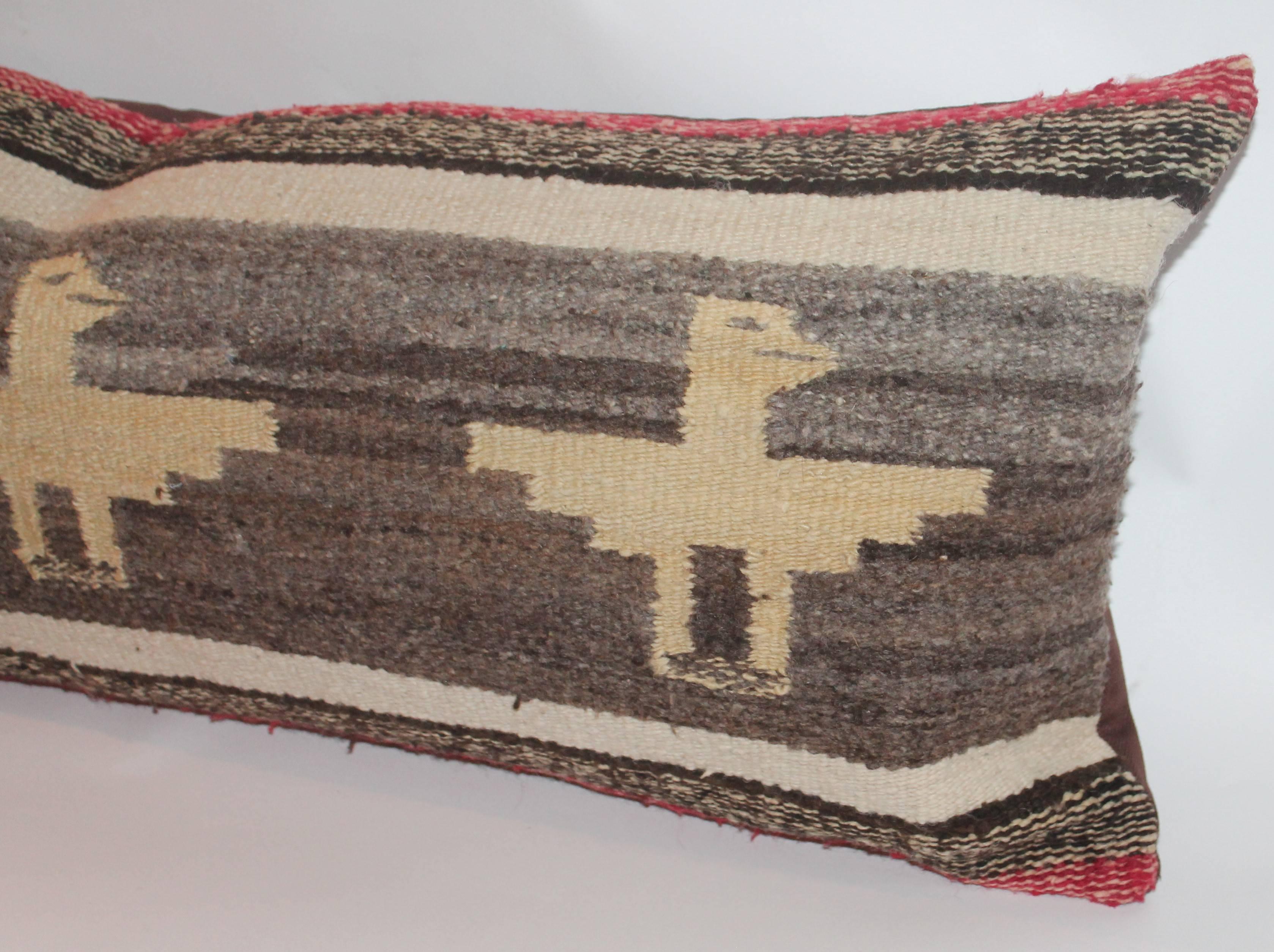 American Navajo Indian Weaving Thunderbirds Bolster Pillow