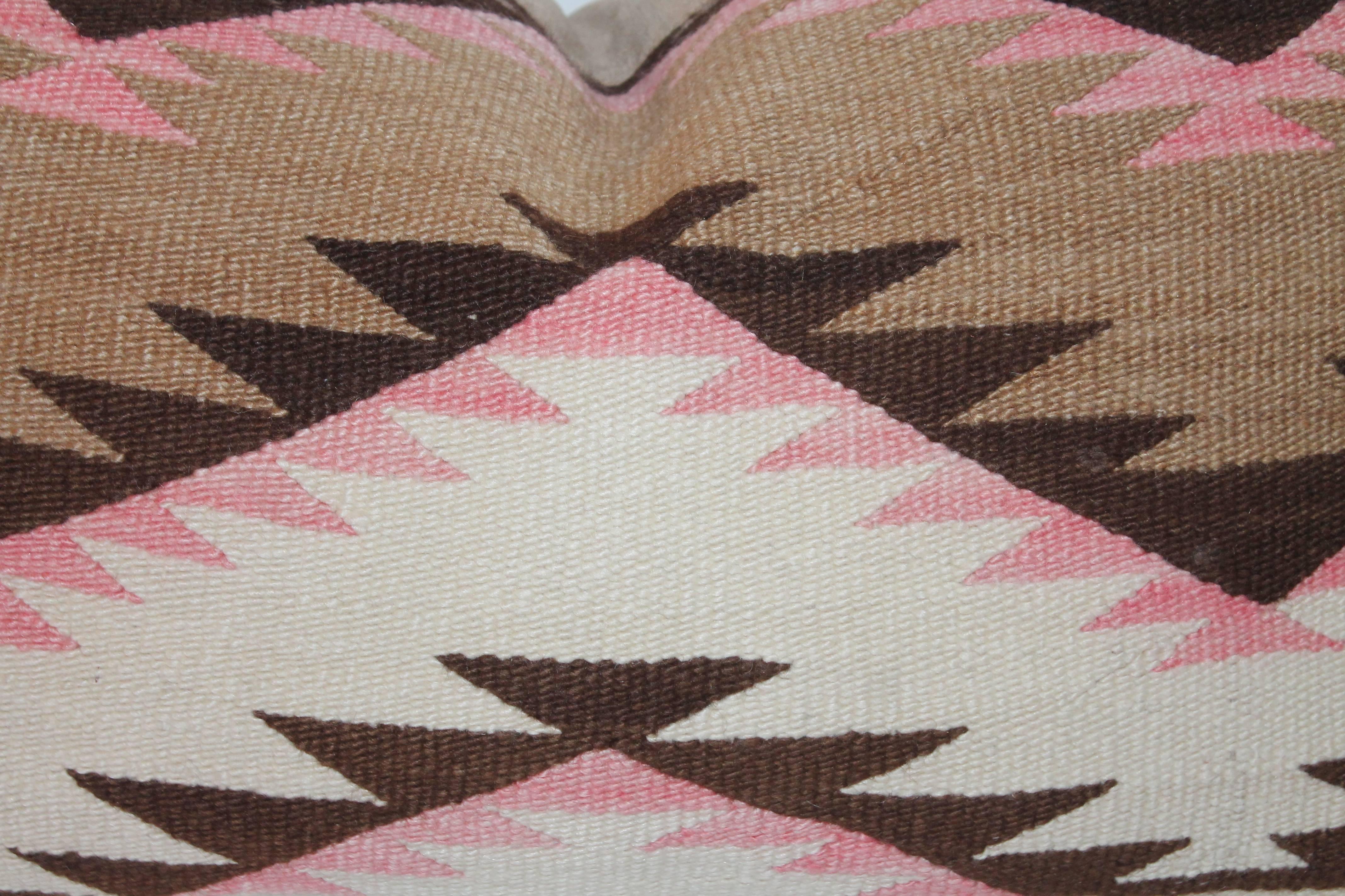 American Navajo Indian Weaving Large Bolster Pillow