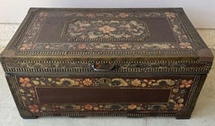 Antique Mexican Original Painted Wedding Chest